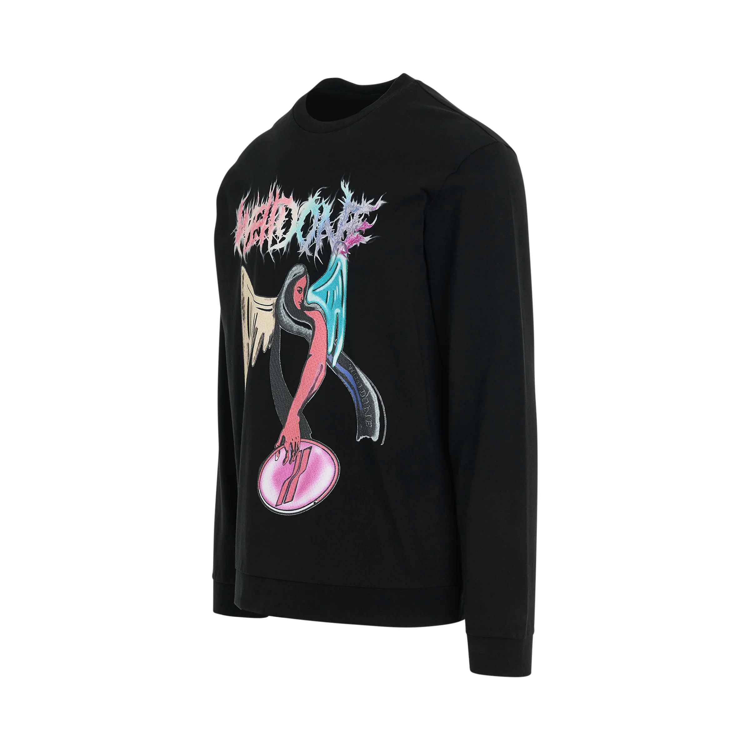 WE11DONE o1mris0824 Angel Print Sweatshirt in Black Size US S / EU 44-46 / 1 - 2 Thumbnail