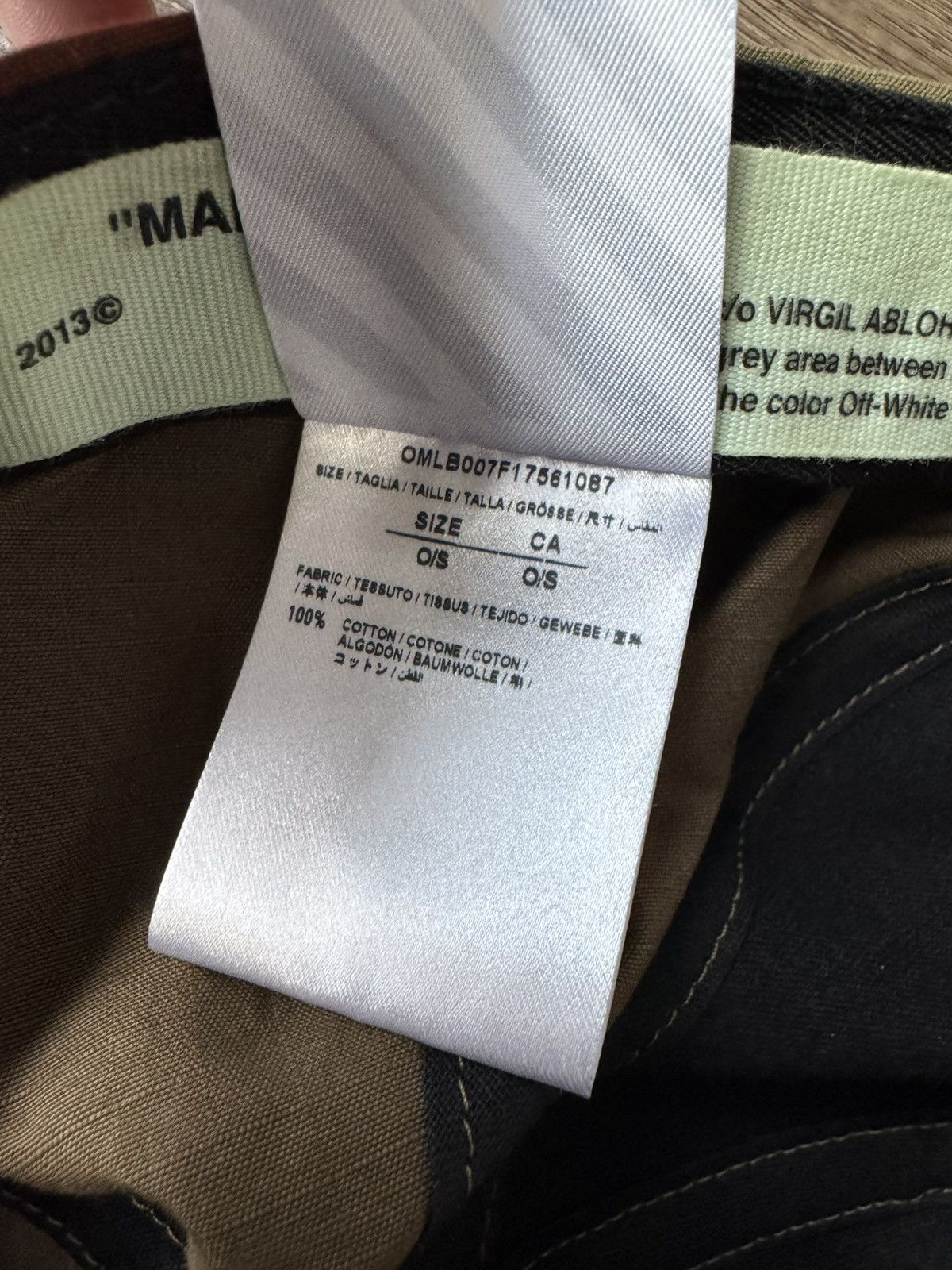 Off-White Off White Camo Stripe Hat Virgil Abloh Size ONE SIZE - 7 Thumbnail