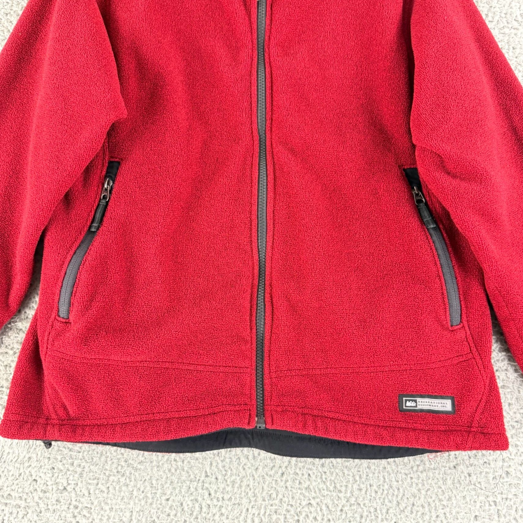 Vintage REI Womens Red Fleece Full Zip Jacket Long Sleeve Pockets Mock Neck Casual Outdoor Vintage L Jacket Mens Womens Girls Size L / US 10 / IT 46 - 4 Thumbnail
