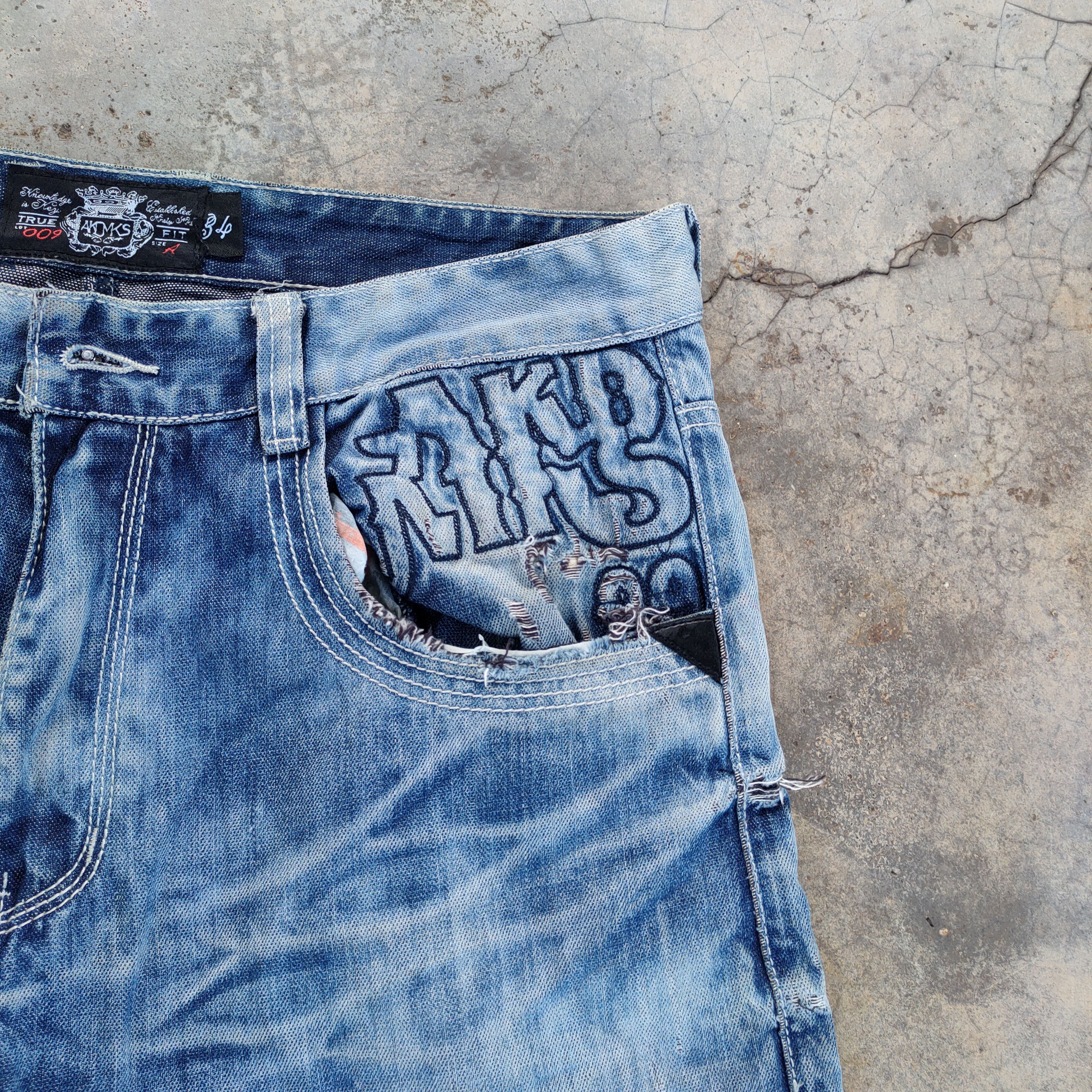 Akademiks × Japanese Brand × Jean VINTAGE AKADEMIKS FADED STORM DISTRESSED JEANS PANTS Size US 34 / EU 50 - 8 Thumbnail