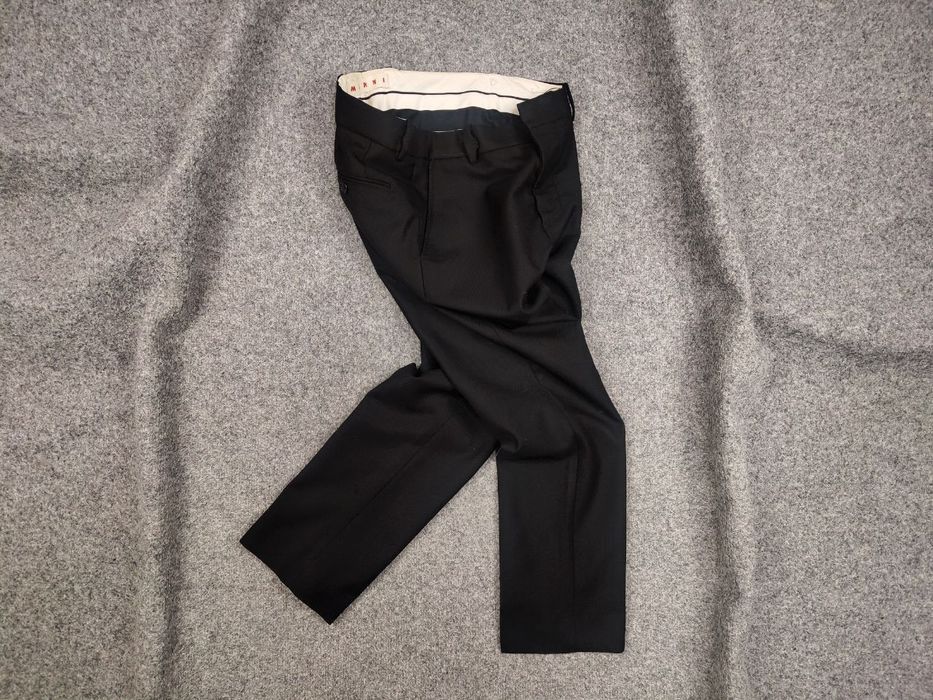 image of Designer Marni Design Classic Black Wool Trouser Pants, Women's (Size 40)