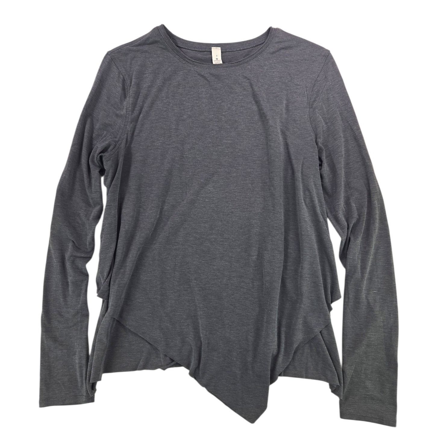 Lululemon Lululemon | Grey Assymetrical Hem Long Sleeve Shirt | Size 4 Size S / US 4 / IT 40 - 1 Thumbnail