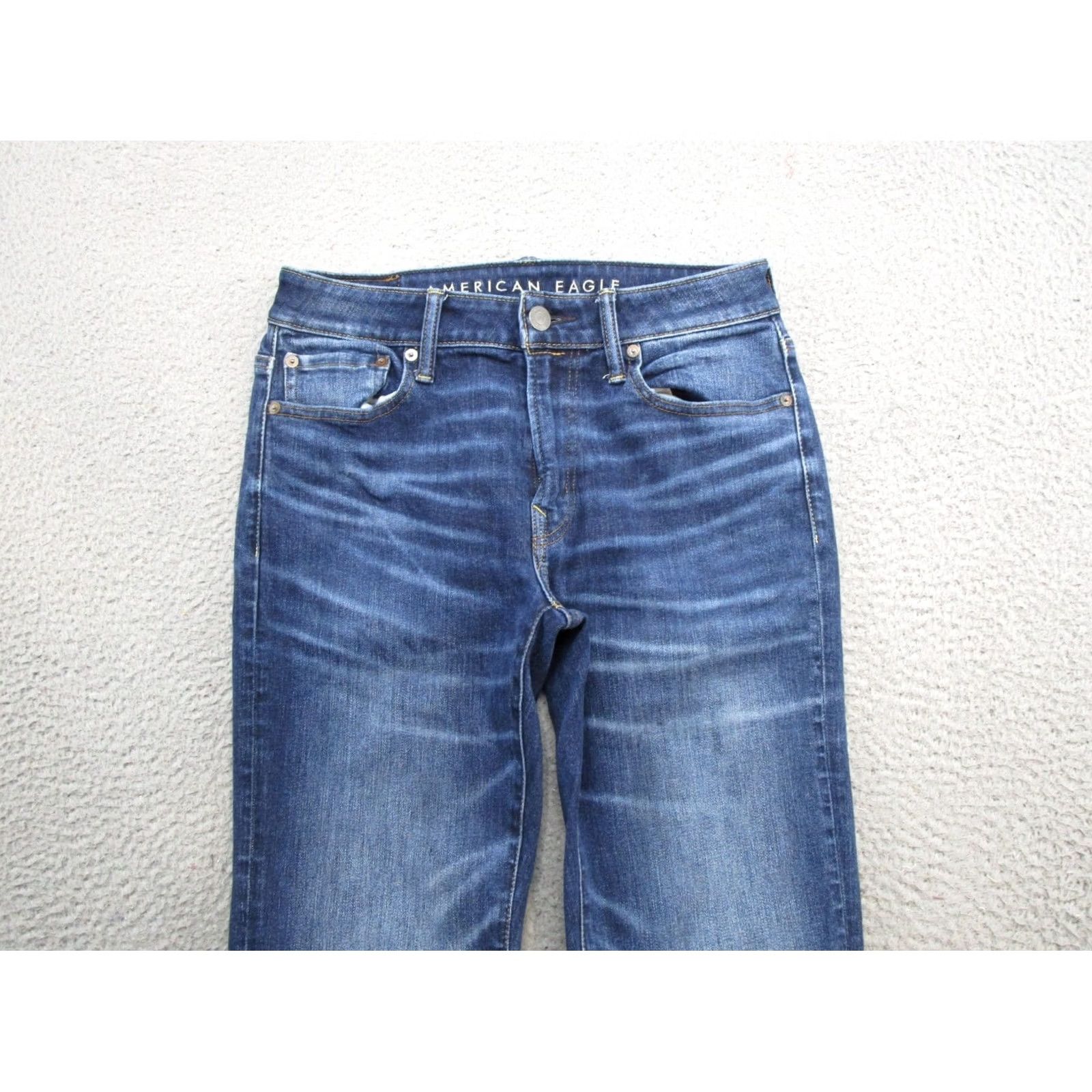 American Eagle Outfitters American Eagle Outfitters Jeans Mens 30x34 Skinny Airflex Athletic Blue Denim 5-Pocket Stretch Rise Mid Vintage No Size US 30 / EU 46 - 3 Thumbnail