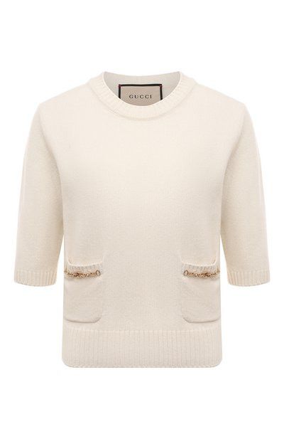 Gucci o1la5ras0526 Cashmere Pullover in Ivory Size M / US 6-8 / IT 42-44 - 1 Thumbnail