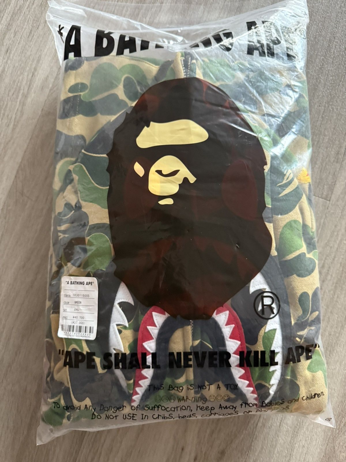 Bape Bape Green ABC Camo PONR Shark Full Zip Size US XXL / EU 58 / 5 - 4 Thumbnail