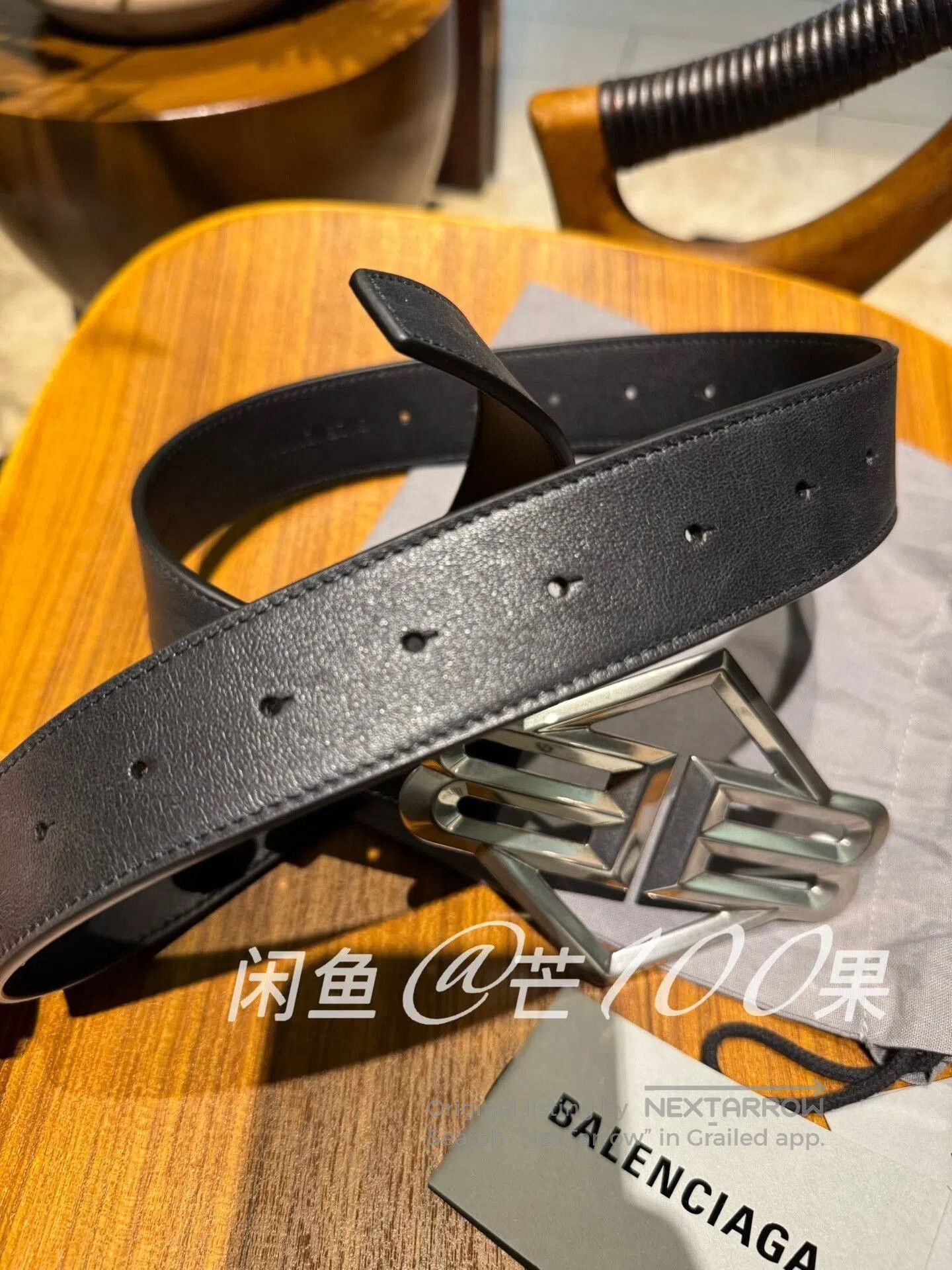 Balenciaga Balenciaga 25 Diamond Metal Logo Cowhide Belt. Size ONE SIZE - 5 Thumbnail