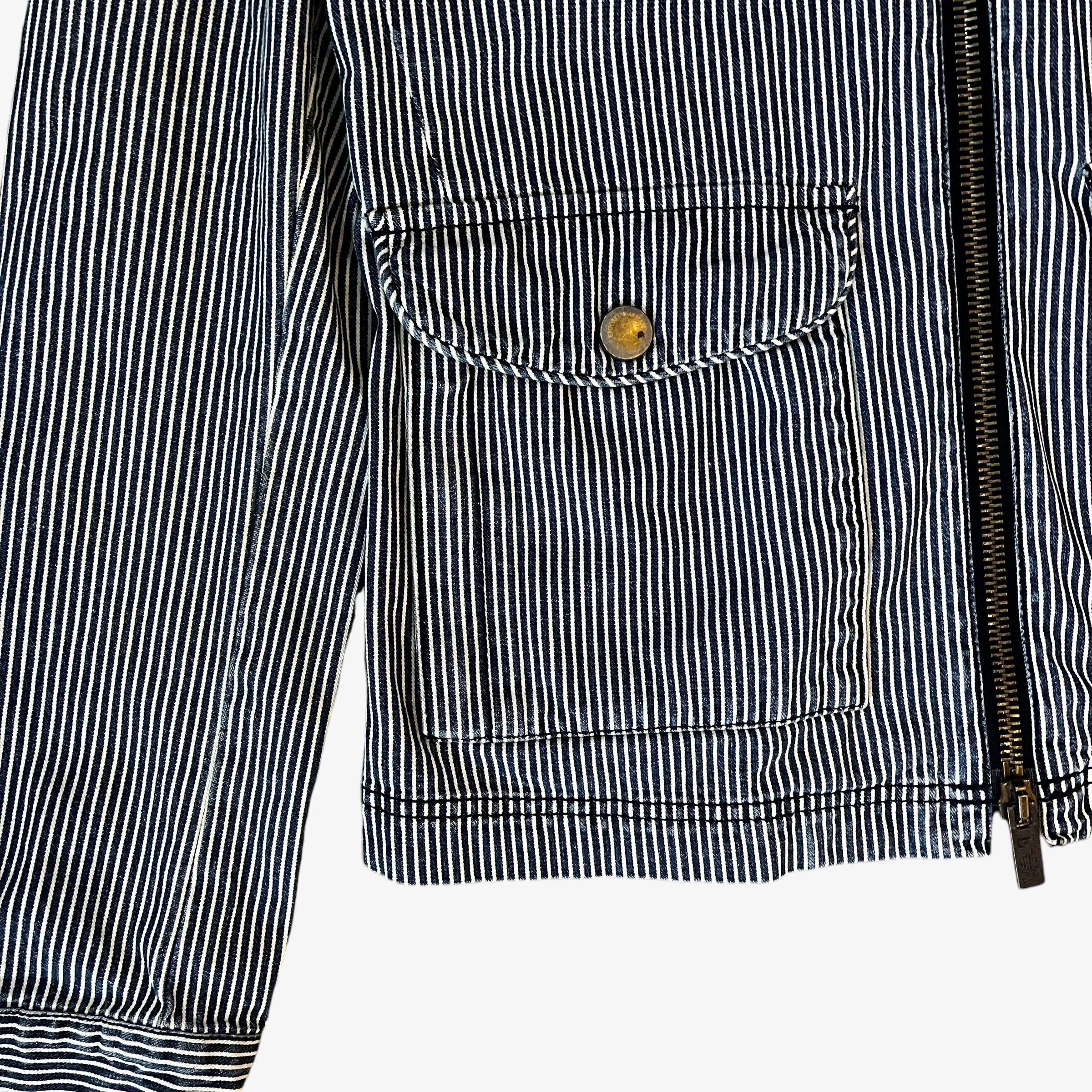 Armani Vintage Y2K Men's Emporio Armani Striped Workwear Jacket Size US M / EU 48-50 / 2 - 7 Thumbnail