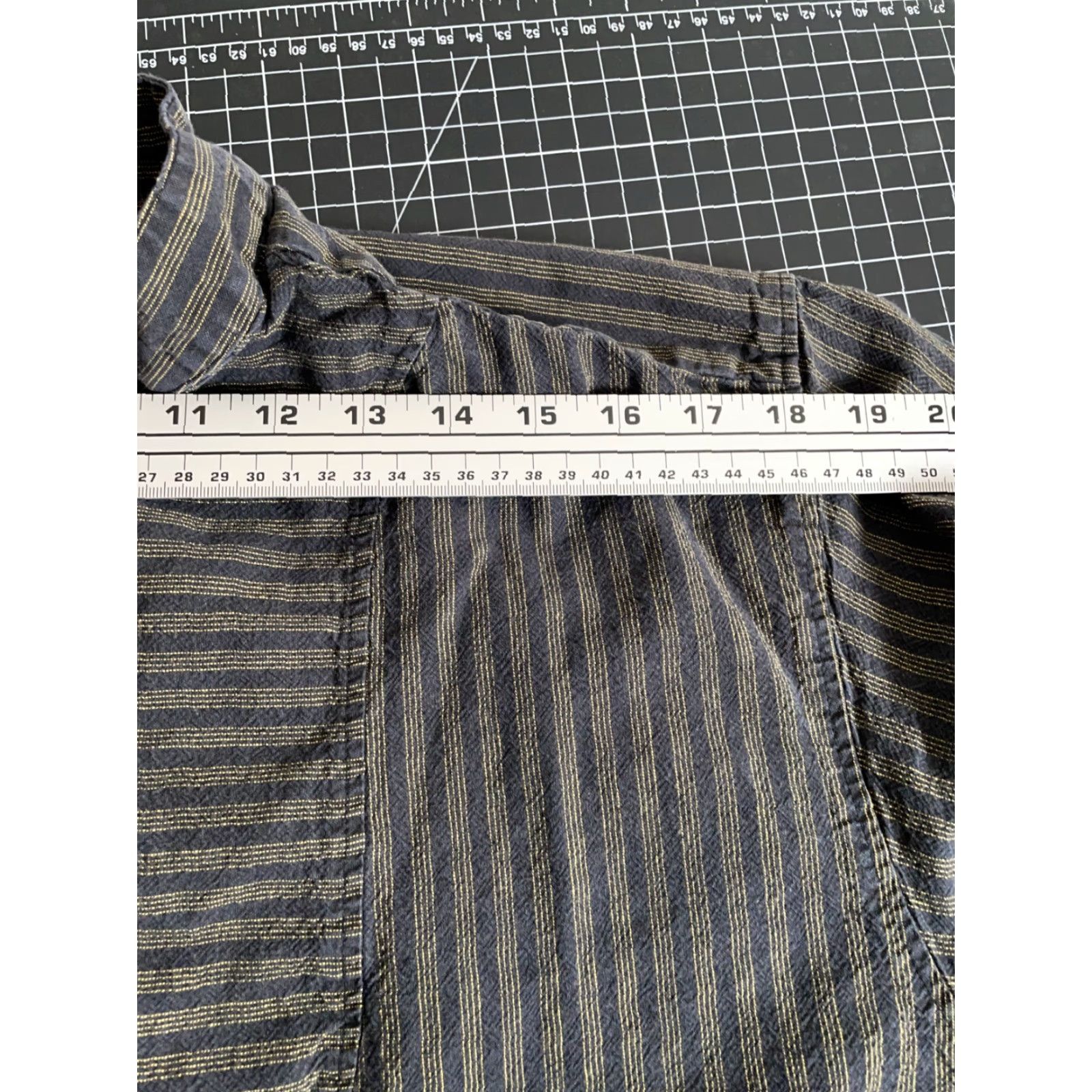Vintage VINTAGE Wah Maker Men's Button-Up Shirt Casual Long Sleeve Cotton Blue Yellow Striped 90s Western Rodeo Large Size US L / EU 52-54 / 3 - 7 Thumbnail