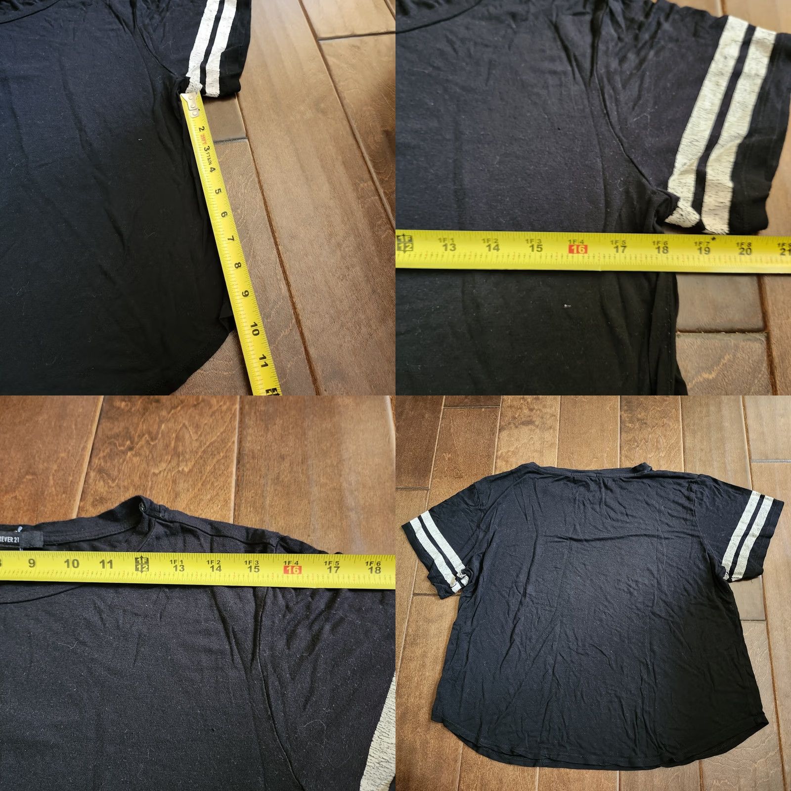 Forever 21 FOREVER 21 Shirt Women Multicolor Black White Striped Short Sleeve Pullover L - Size Large - Casual Travel T-Shirt Size L / US 10 / IT 46 - 8 Thumbnail