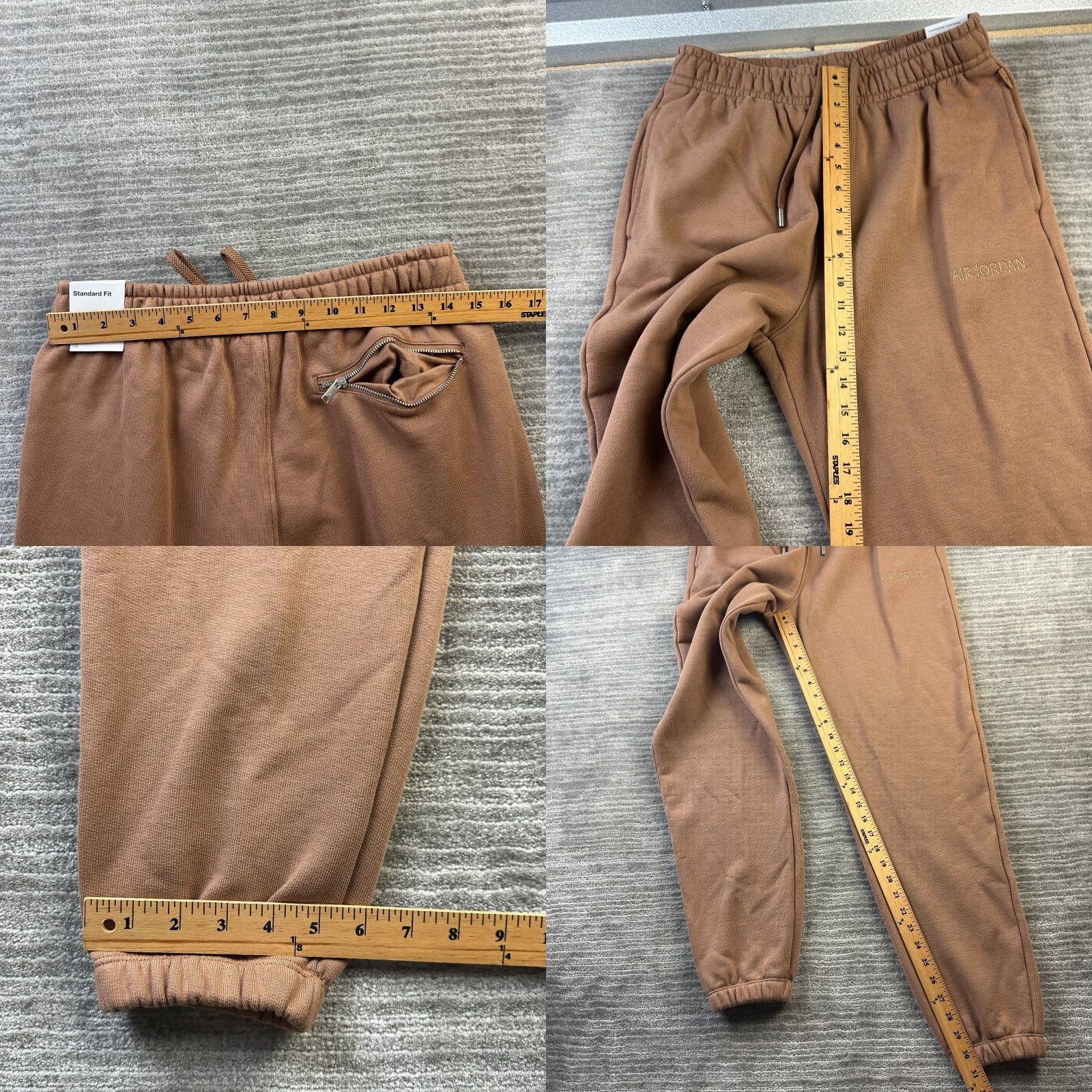Jordan Brand Jordan Pants Mens Medium Brown Fleece Heavyweight Wordmark Archaeo Size US 31 - 8 Thumbnail