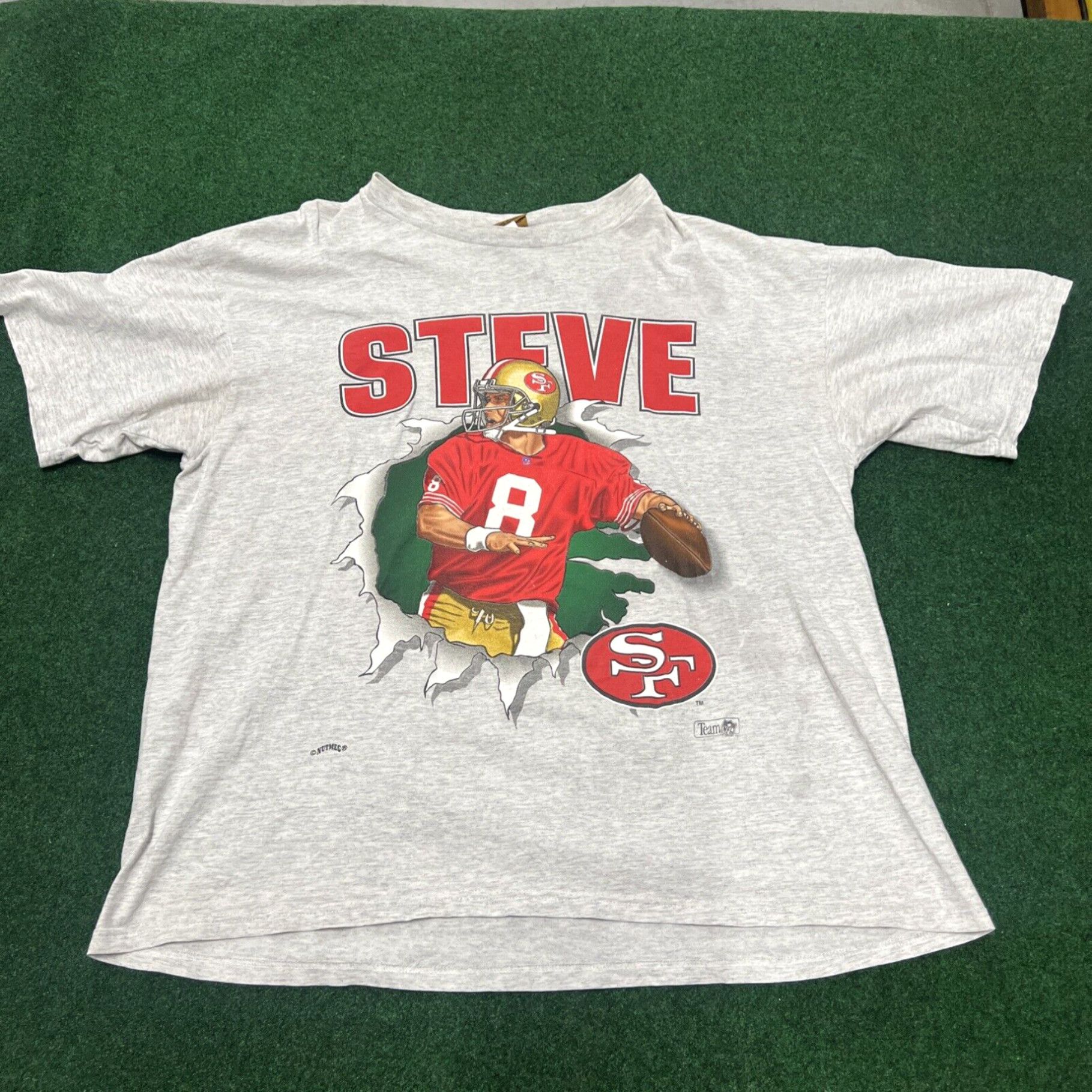 Nutmeg Vintage 90s Nutmeg Steve Young 49ers Shirt Size XL Front N Back San Fran NFL Size US XL / EU 56 / 4 - 1 Thumbnail