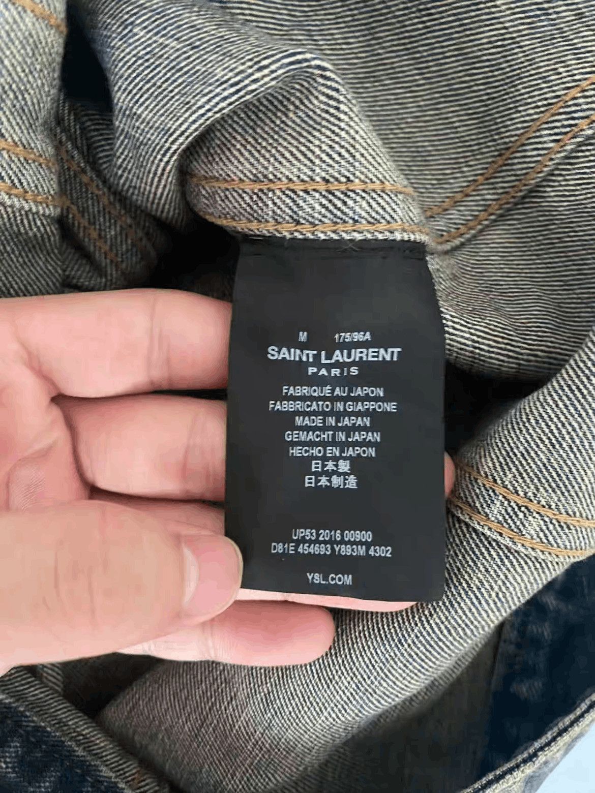 Saint Laurent Paris Saint Laurent Paris 16AW Shark Patch Denim Jacket Size US M / EU 48-50 / 2 - 6 Thumbnail