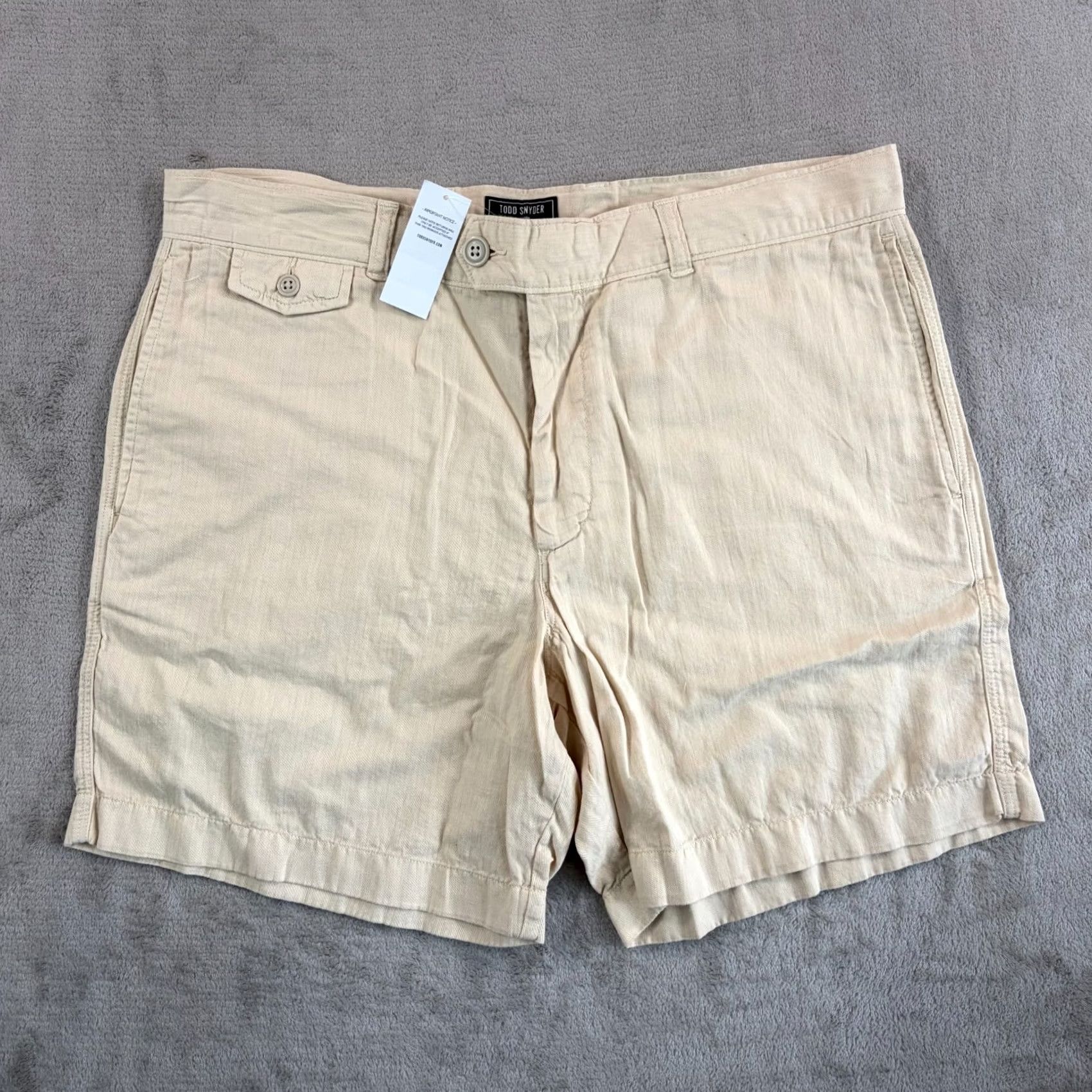Todd Snyder Todd Snyder Chino Shorts Men 36 Beige Sand Dollar Line Blend NWT 48 Size US 36 / EU 52 - 3 Thumbnail