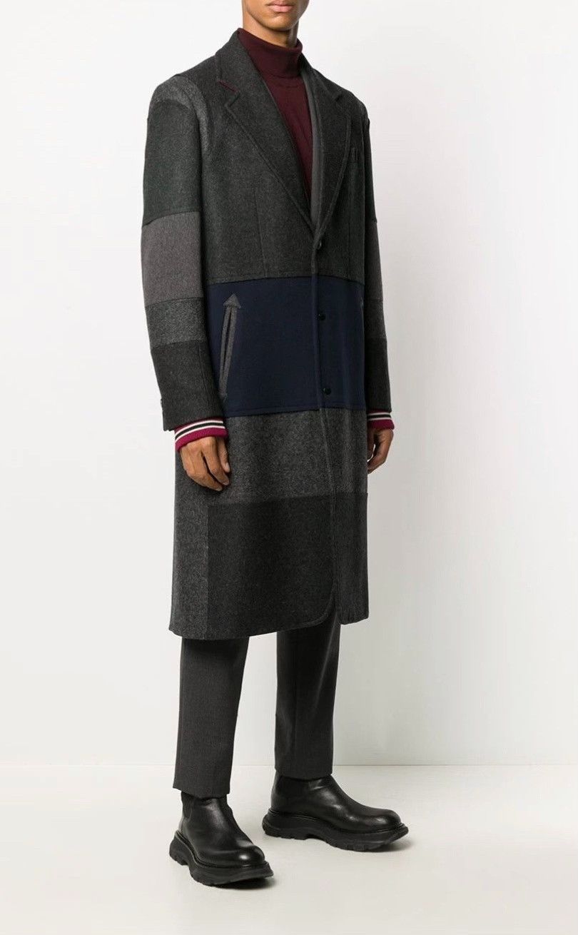 Valentino Valentino Gray Wool Striped Coat Size US S / EU 44-46 / 1 - 1 Thumbnail