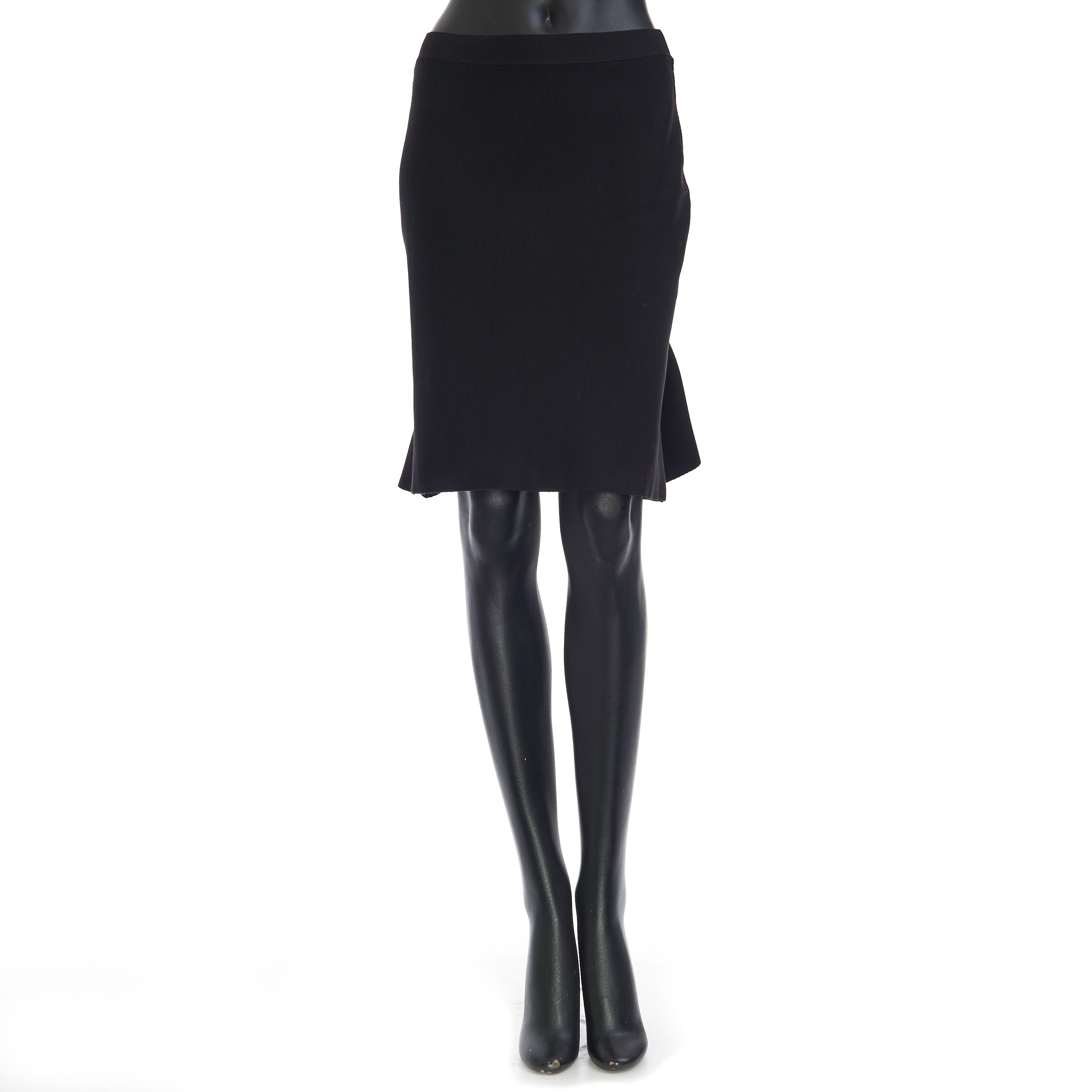 Bottega Veneta Lightweight Compact Stretch Skirt In Black Wool Size 32" / US 10 / IT 46 - 1 Thumbnail