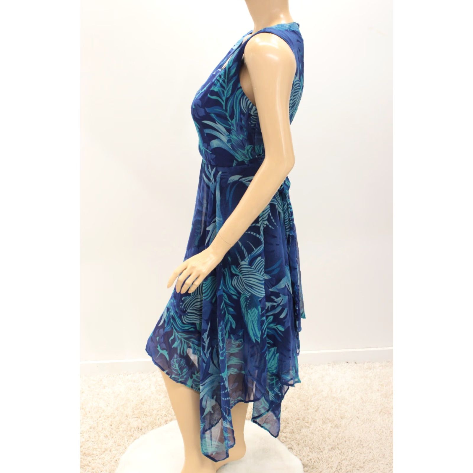 Vintage Expressions Dress Women's Medium Blue Floral Fairycore Maxi Lined Whimsical Size M / US 6-8 / IT 42-44 - 3 Thumbnail
