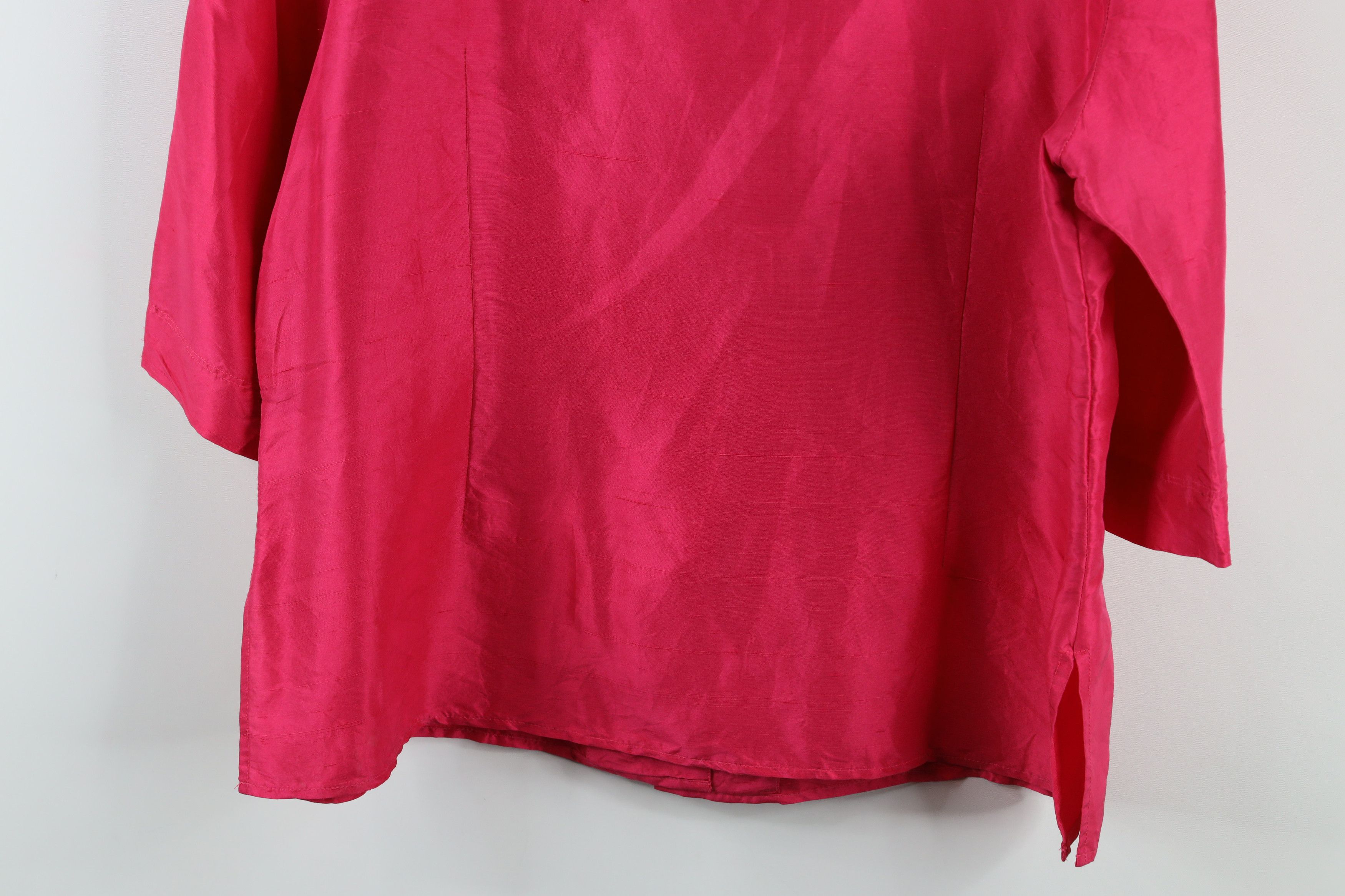 Vintage Vintage 90s Streetwear Silk Collared Button Shirt Pink Size XL / US 12-14 / IT 48-50 - 11 Thumbnail