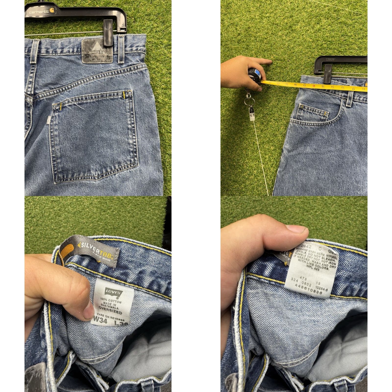 Vintage VINTAGE Levi's SilverTab Jeans Mens 34x33 Oversized Fit Light Wash Baggy Y2K Levi's Silvertab Size US 34 / EU 50 - 8 Thumbnail
