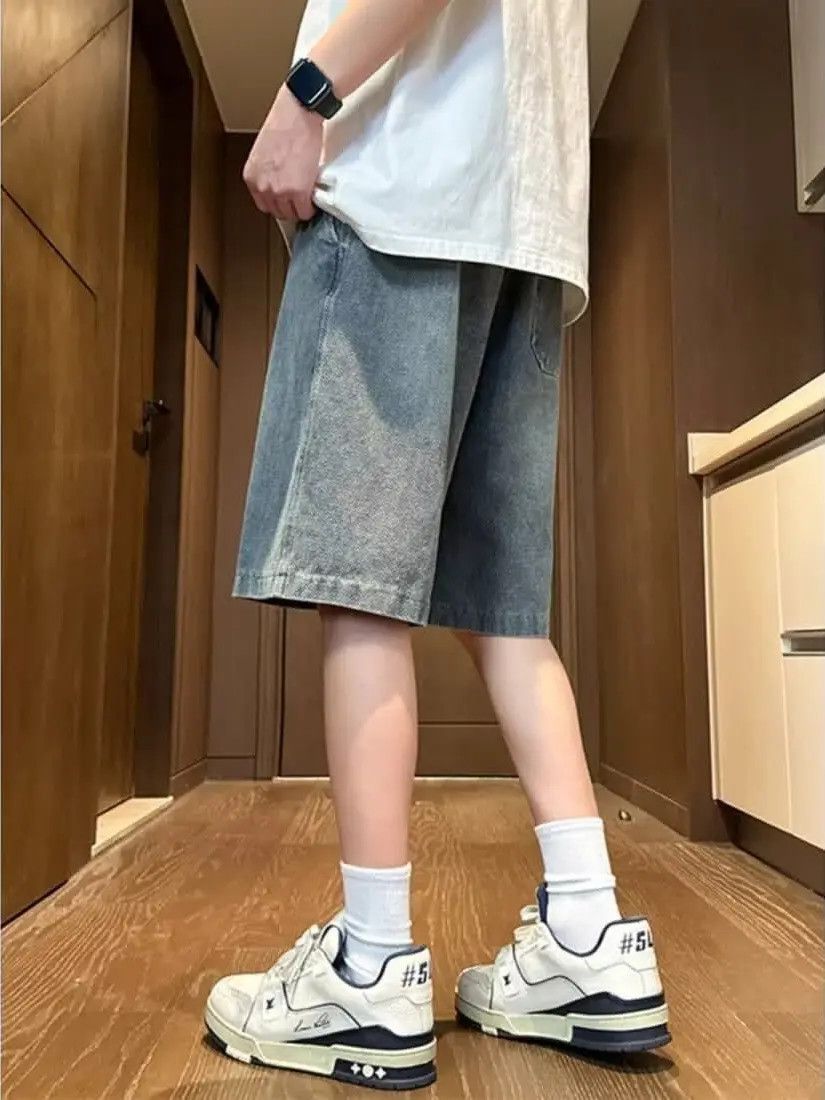 Japanese Brand × Jean Retro loose straight denim shorts Size US 32 / EU 48 - 4 Thumbnail