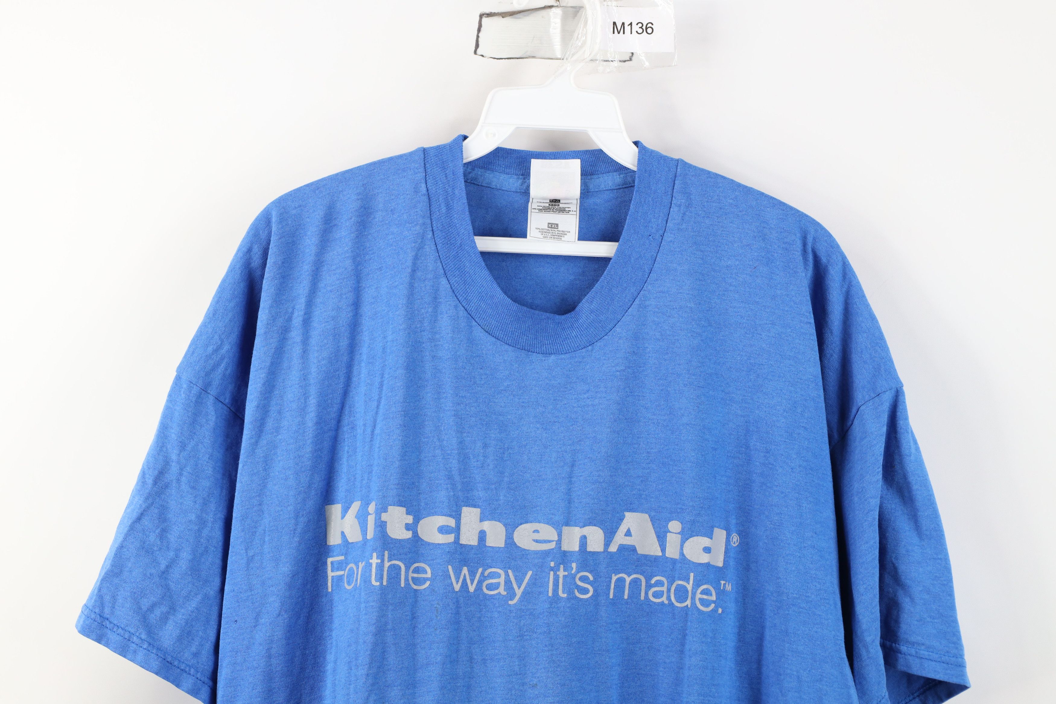 Vintage Vintage 90s Spell Out Kitchen Aid Short Sleeve T-Shirt Blue Size XXL / US 16-18 / IT 52-54 - 2 Thumbnail