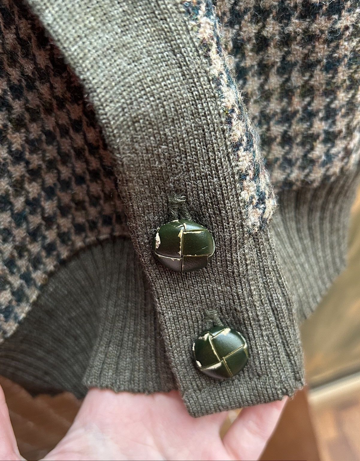 Harris Tweed × Vintage Vintage Kilspindie Harris Tweed Houndstooth Wool Cardigan Size US L / EU 52-54 / 3 - 10 Thumbnail