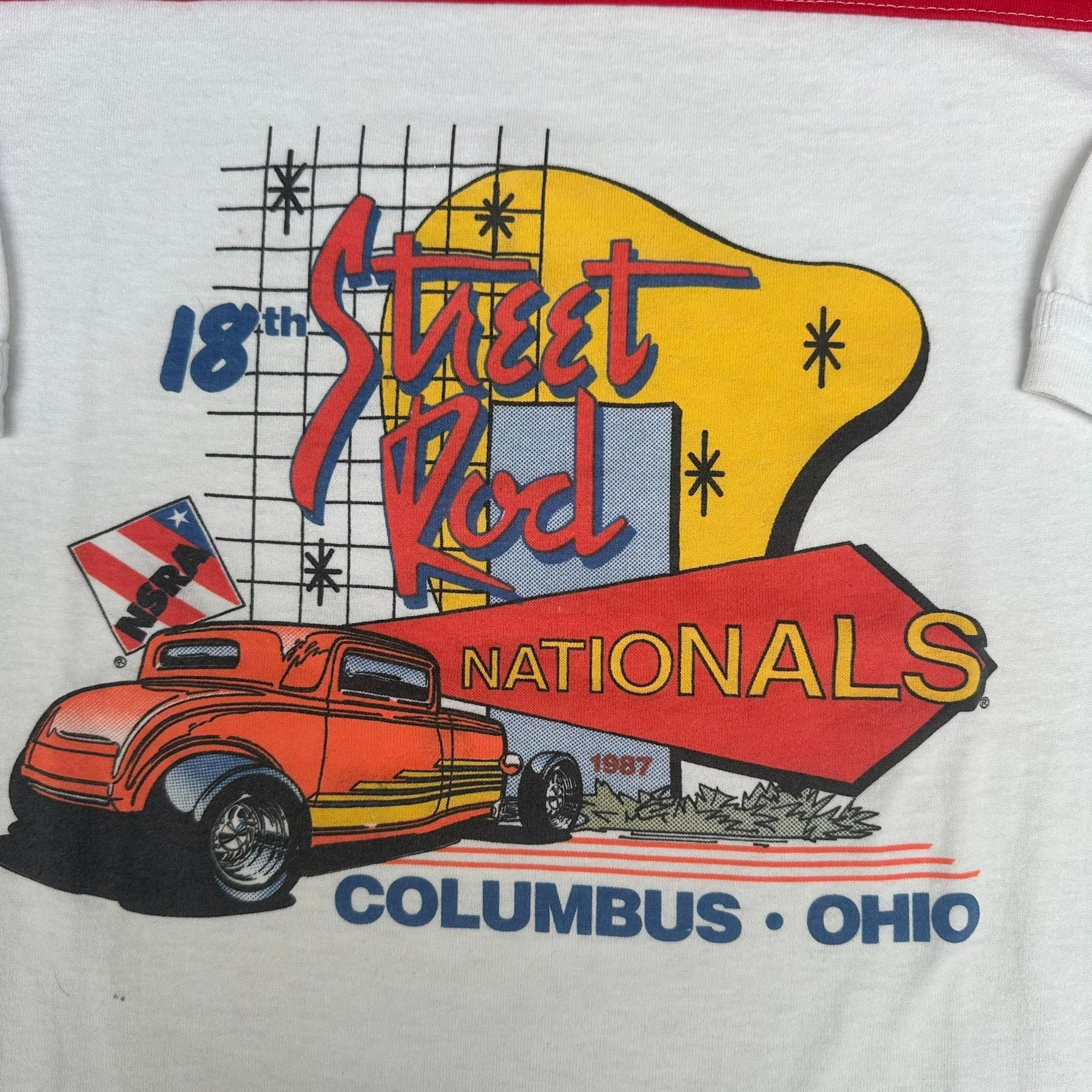 Vintage Vintage 80s NSRA Street Hot Rod Nationals 1987 Jersey T-Shir Size US L / EU 52-54 / 3 - 2 Thumbnail
