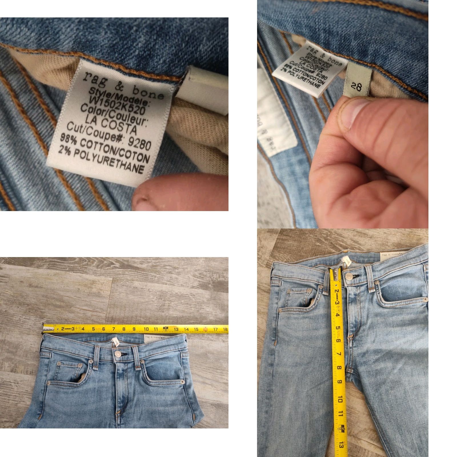 Rag & Bone Rag & Bone La Costa Ankle Skinny Jeans Women's Size 28 Blue Stretch Denim Low Rise Size 28" / US 6 / IT 42 - 8 Thumbnail