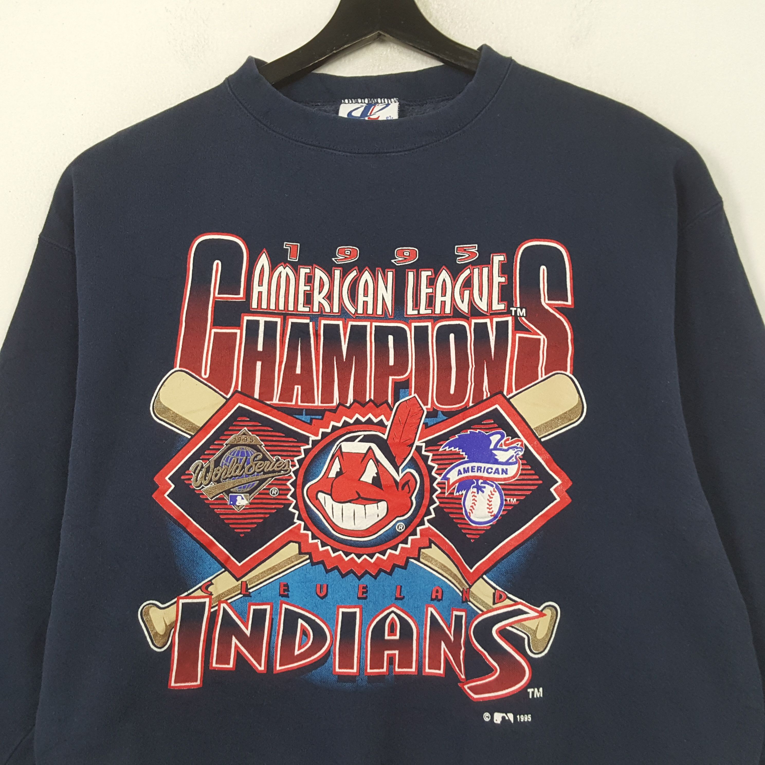 MLB Cleveland Indians Champions American League Sweatshirt RR6 Size US L / EU 52-54 / 3 - 2 Thumbnail