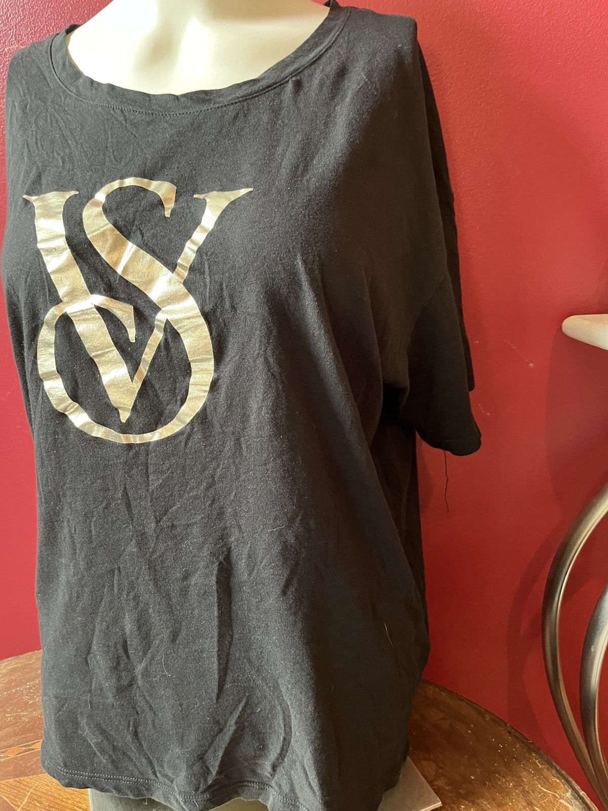 Victoria's Secret Victoria's Secret Large Black VS Logo Short Sleeve T shirt Size L / US 10 / IT 46 - 5 Thumbnail