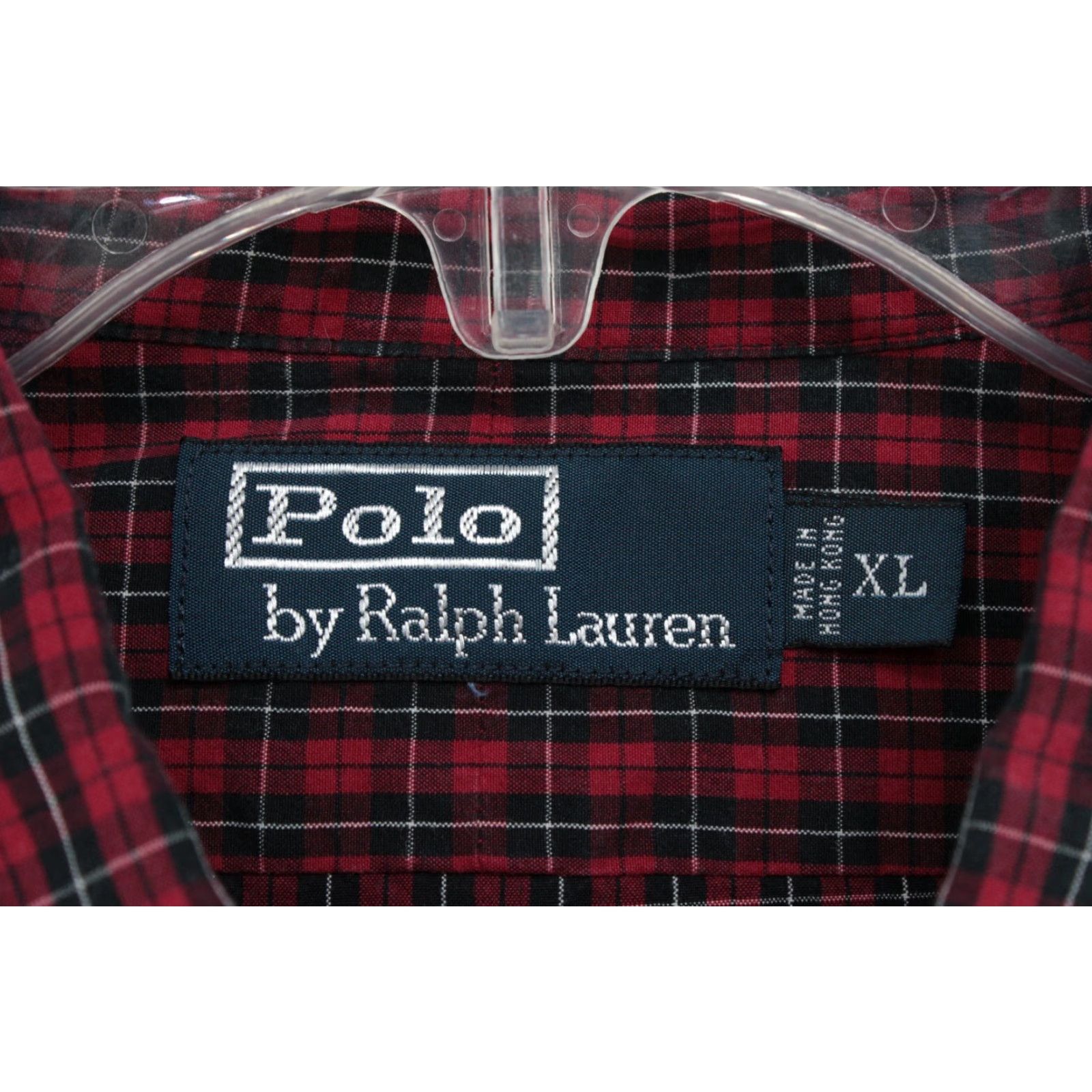 Polo Ralph Lauren VINTAGE Polo Ralph Lauren Shirt Men XL Red Plaid Long Sleeve Epaulets Military Button-Up Front Collar Size US XL / EU 56 / 4 - 6 Thumbnail
