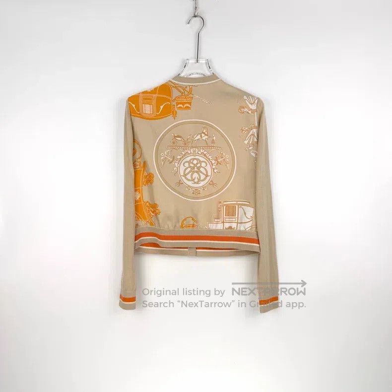 Hermes Hermes Khaki Wool Mulberry Silk Patchwork Design Cardigan Size XS / US 0-2 / IT 36-38 - 4 Thumbnail