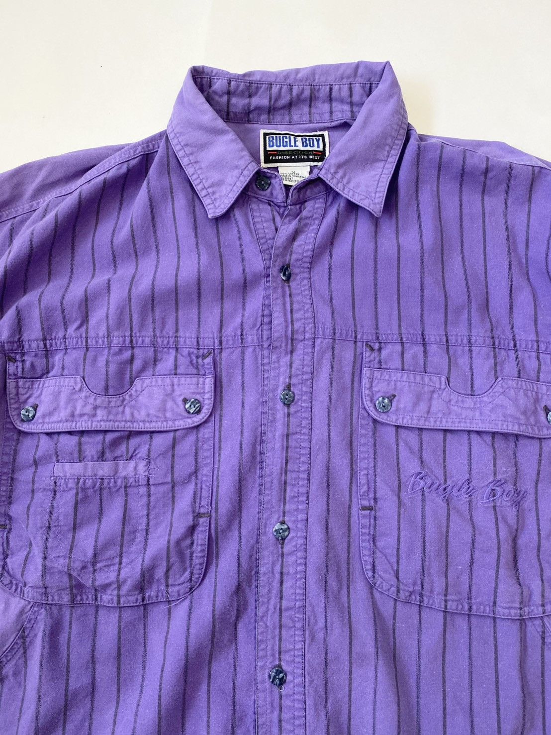 Bugle Boy × Vintage Vintage Bugle Boy Men's Purple Shirt Size US M / EU 48-50 / 2 - 2 Thumbnail