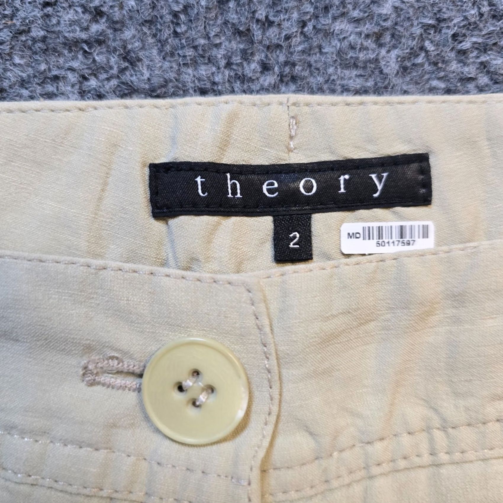 Theory Theory Pants Womens Size 2 Beige Tan Straight Leg Cuffed Minimal Career Capsule Dress Pants City Preppy Fall Spring Winter Womens Size 26" / US 2 / IT 38 - 4 Thumbnail