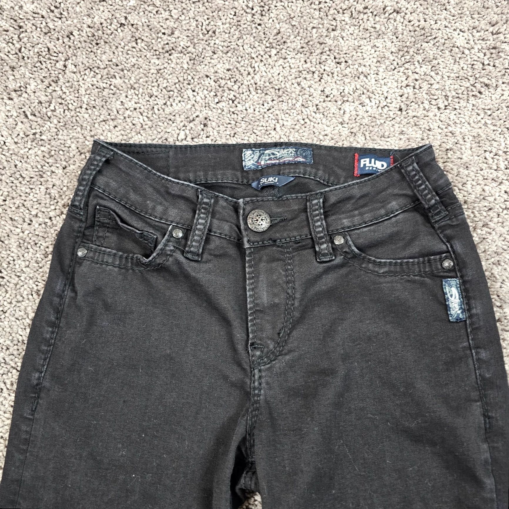 Silver Jeans Co. Vintage Silver Jeans Women Skinny Jeans Low Rise Black Dark Wash Stretch 26 24x30 Size 26" / US 2 / IT 38 - 2 Thumbnail