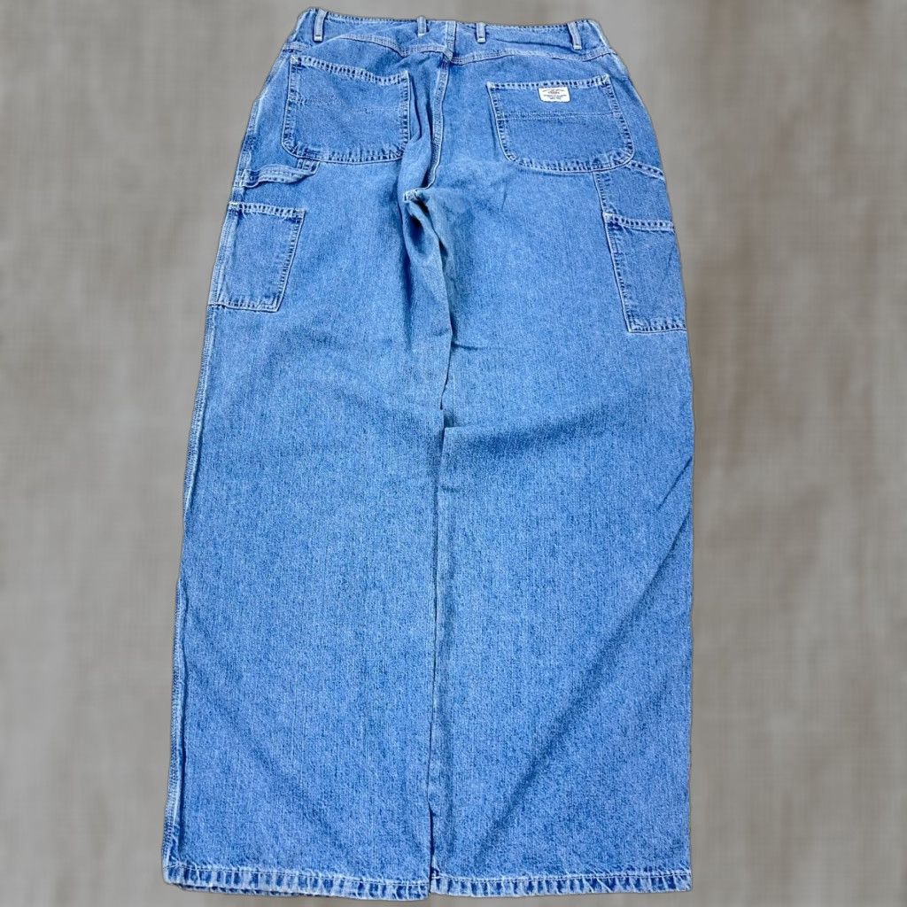 Guess VINTAGE GUESS Jeans Carpenter 32x31 Men Distressed 90s Grunge Blue Denim Leather Patch Relaxed Fit Jeans Mens Size US 32 / EU 48 - 1 Thumbnail