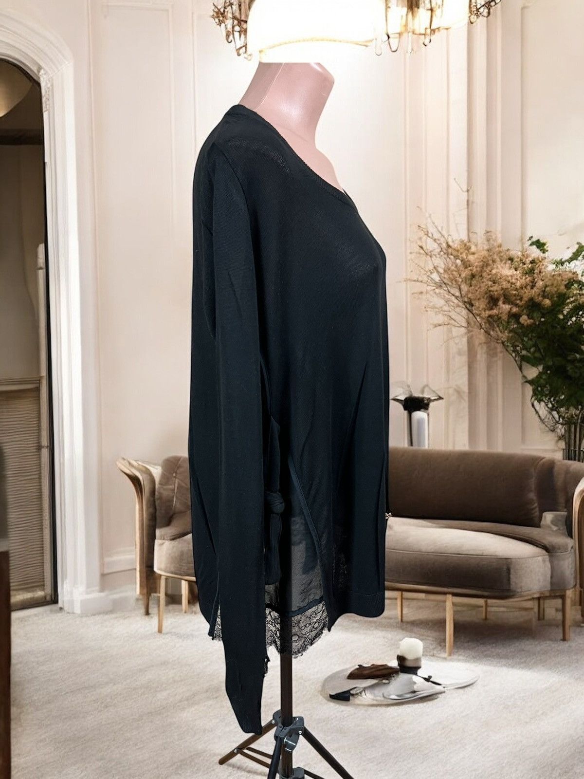 TWINSET Twinset long black pull size S oversize fit viscose Size S / US 4 / IT 40 - 2 Thumbnail