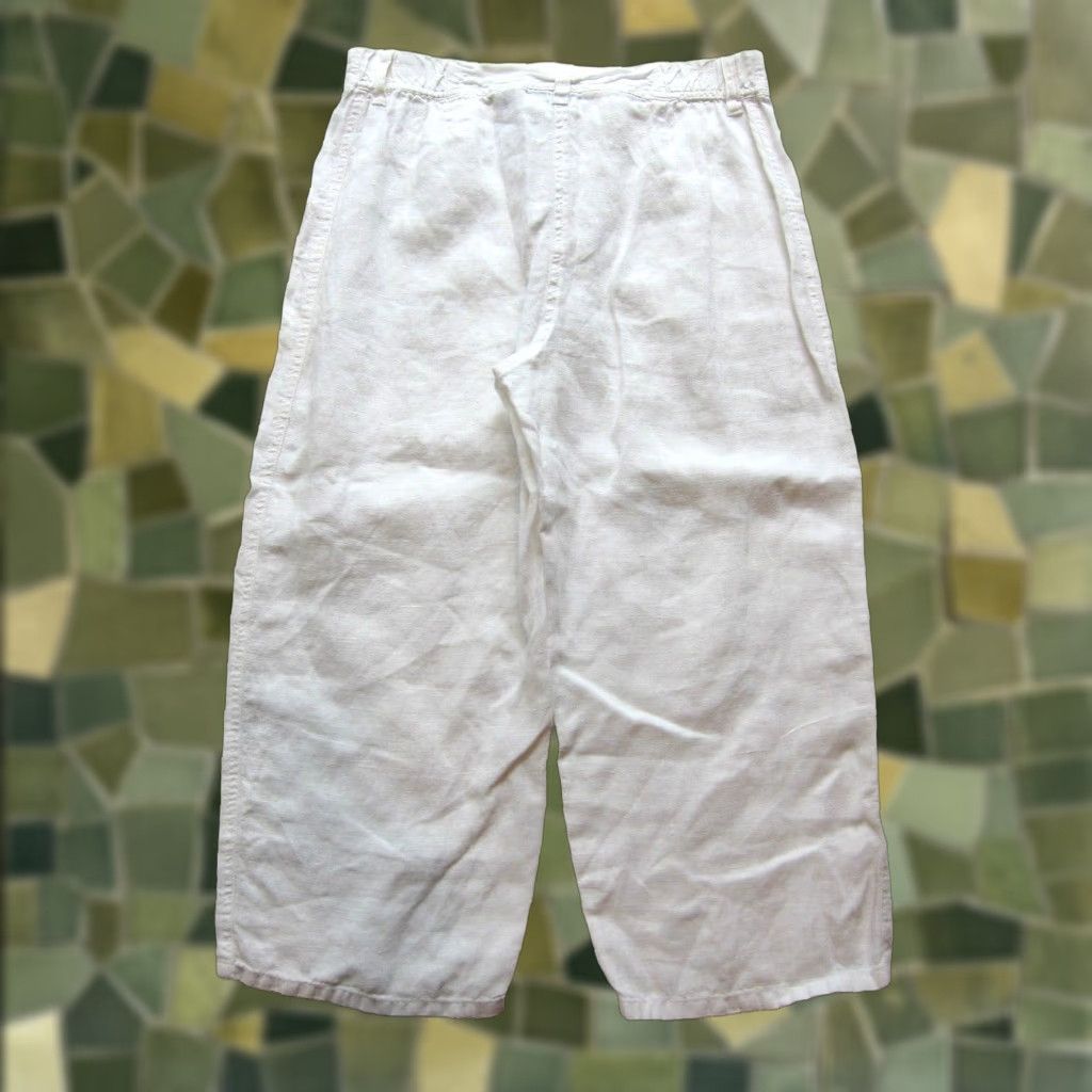 Vintage Chico's White 100% Linen Pocket Wide Leg Capri Lagenlook Relaxed Casual Pant Shirt Womens 0 Size 25" / US 0 / IT 36 - 1 Thumbnail