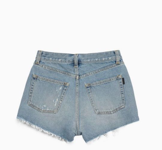 Saint Laurent Paris o1s1wg110924 Slim Fit Shorts Raw Edge in Icy Blue Size 27" / US 4 / IT 40 - 4 Thumbnail