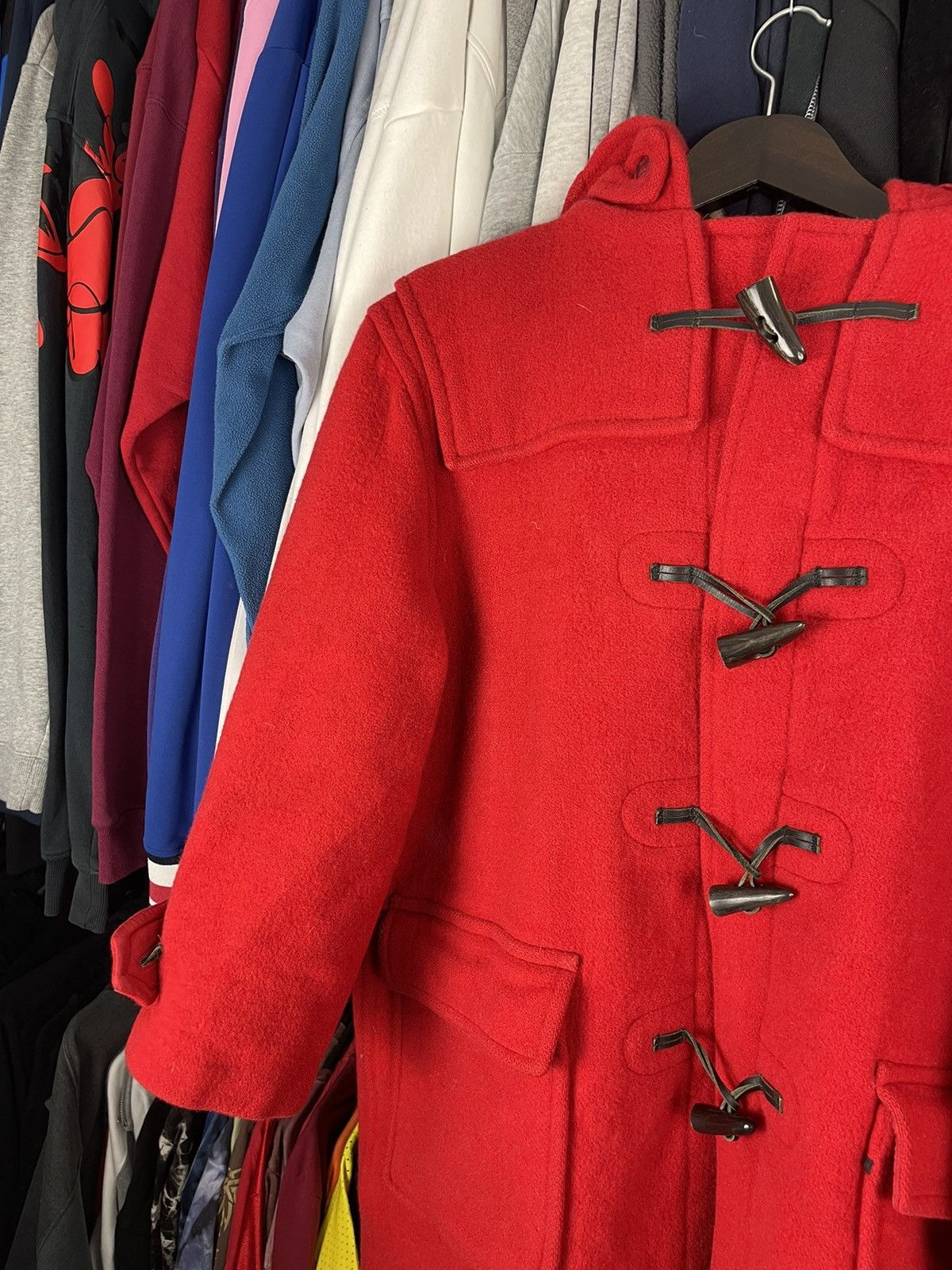 Burberry × Designer × Vintage Burberry Red Duffle coat wool fashion vintage 90s Size L / US 10 / IT 46 - 6 Thumbnail