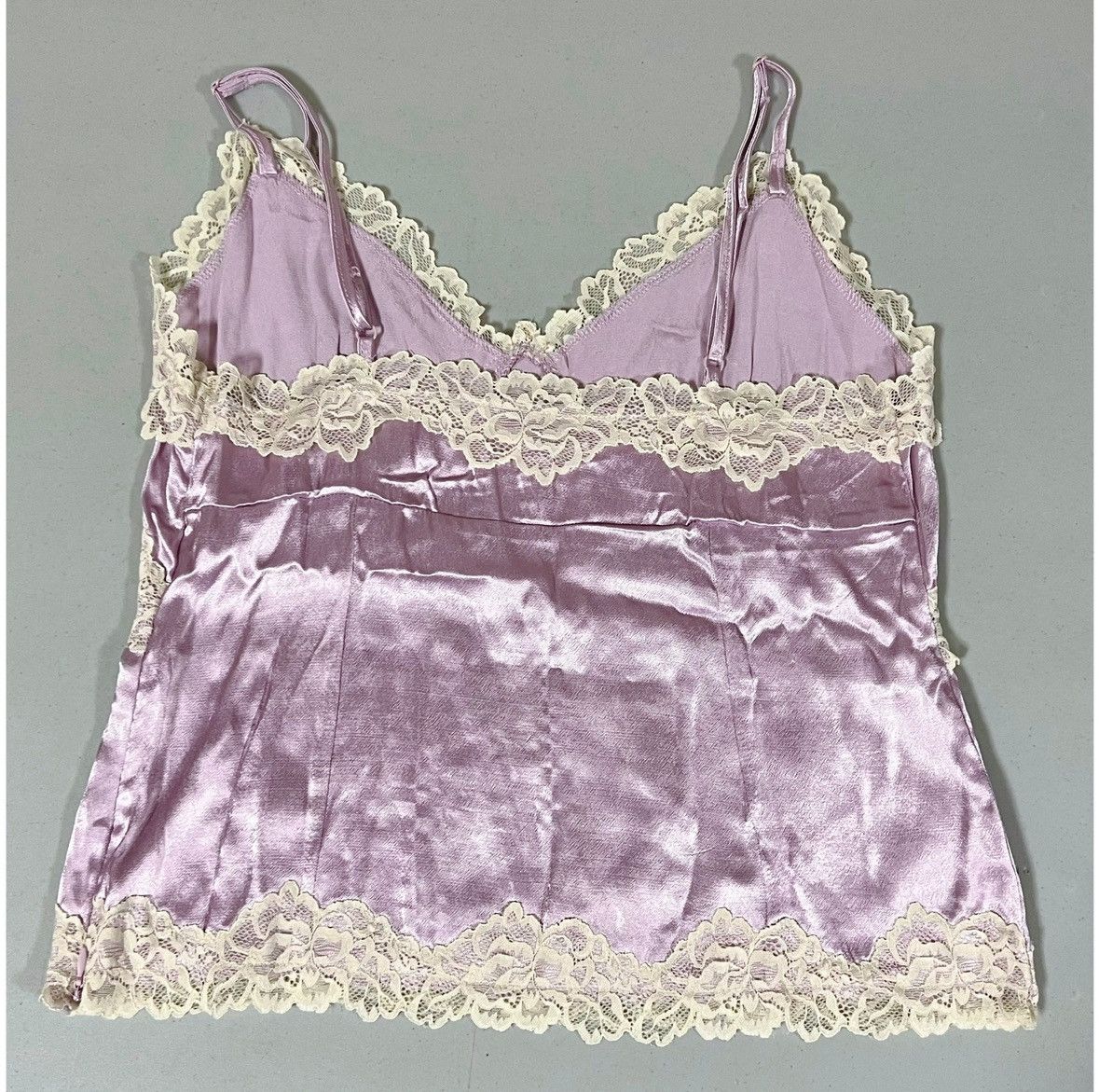 Vintage Purple Lavender Silk Satin Lace Top Shirt Blouse Size M ✨ Size M / US 6-8 / IT 42-44 - 4 Thumbnail
