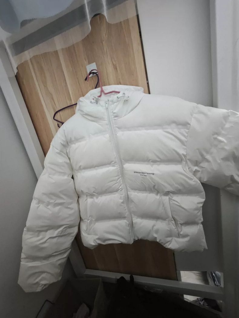 Alexander Wang Alexander Wang Short Logo Hooded Down Jacket- Size S / US 4 / IT 40 - 1 Thumbnail