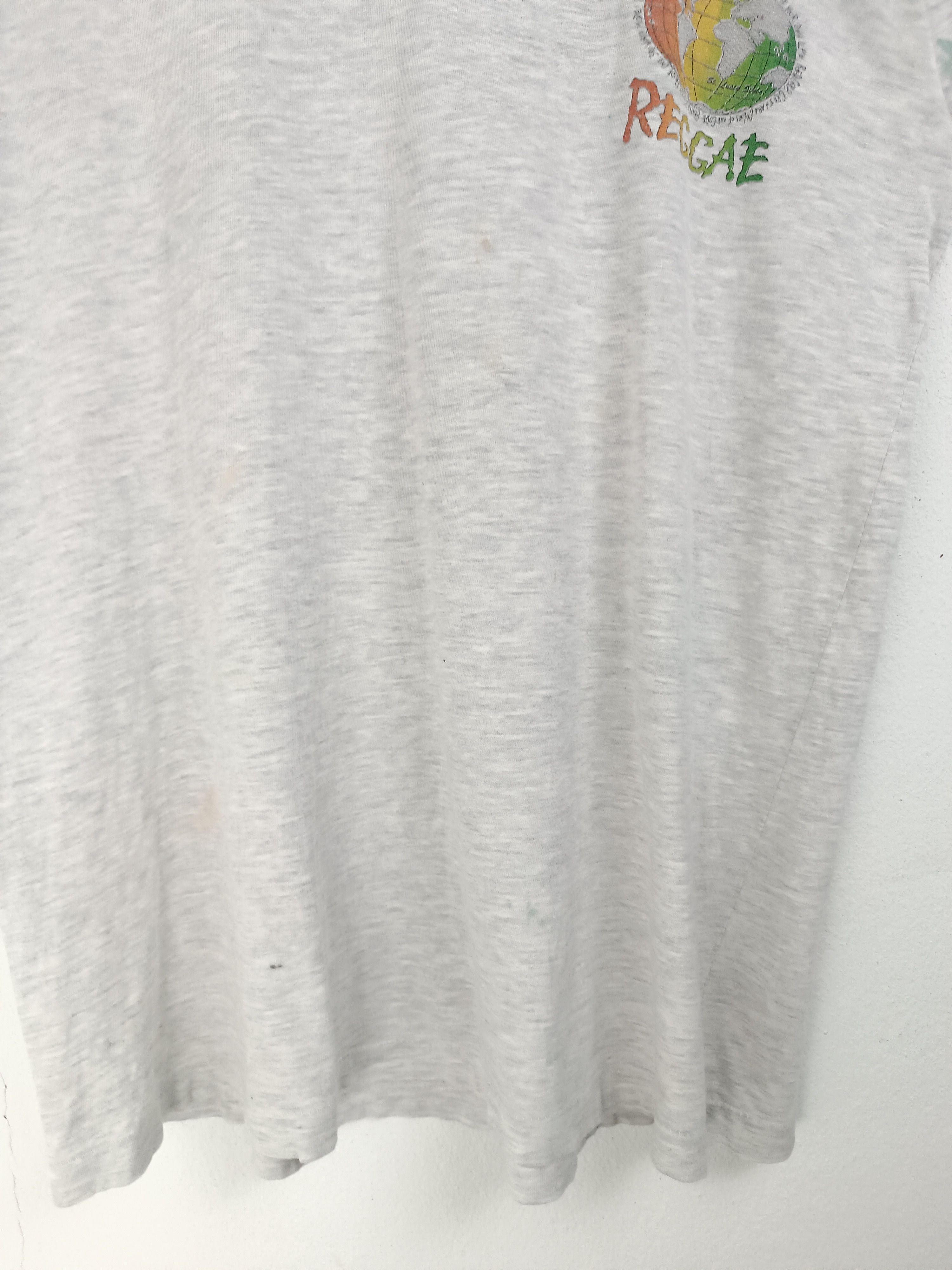 Rap Tees THRASHED FADED VINTAGE 90'S PLANET REGGAE GLOBE MARLEY 420 Size US L / EU 52-54 / 3 - 6 Thumbnail