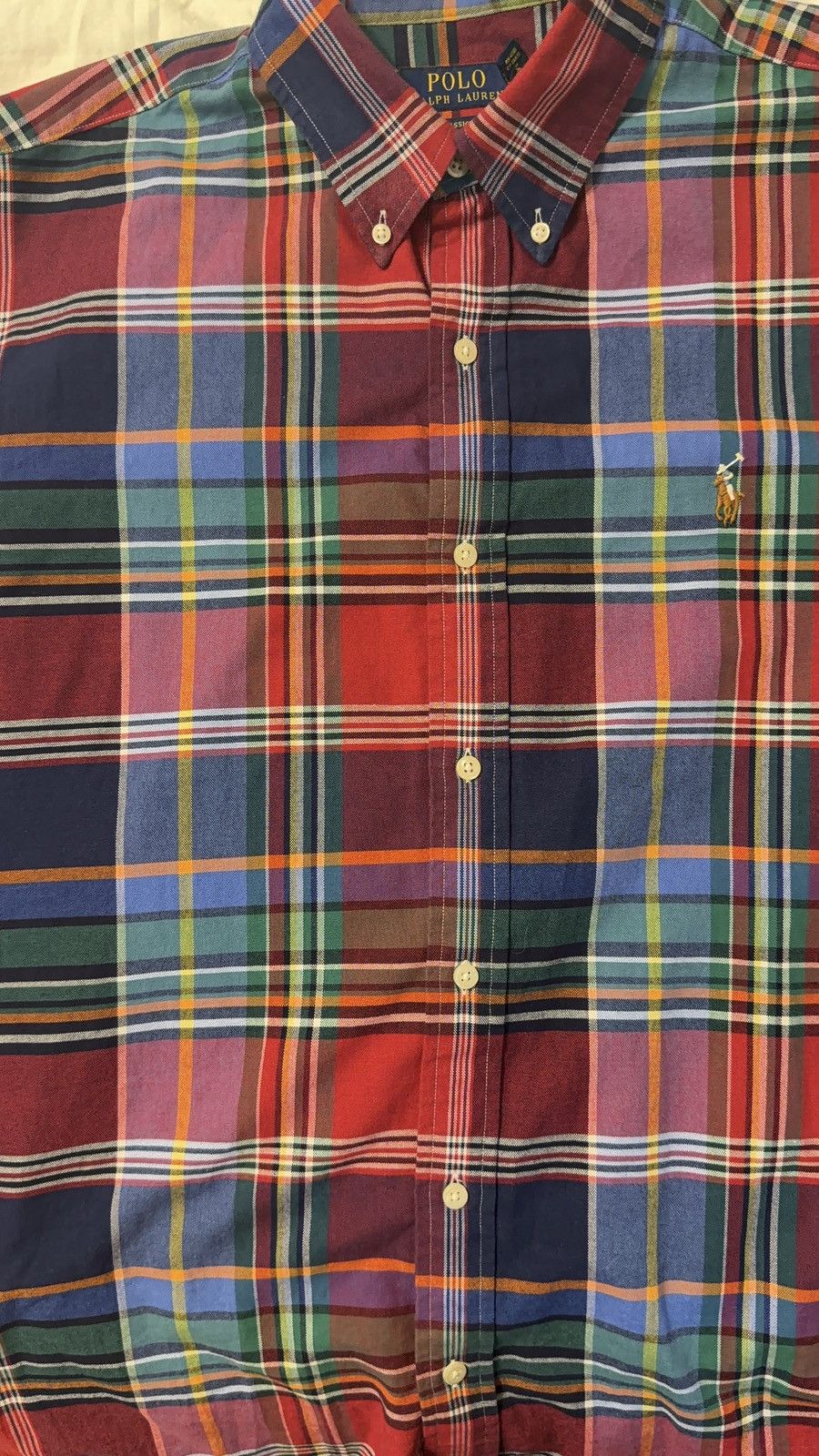 Polo Ralph Lauren Large Classic Fit Plaid Button Down Oxford Shirt Size US L / EU 52-54 / 3 - 8 Thumbnail
