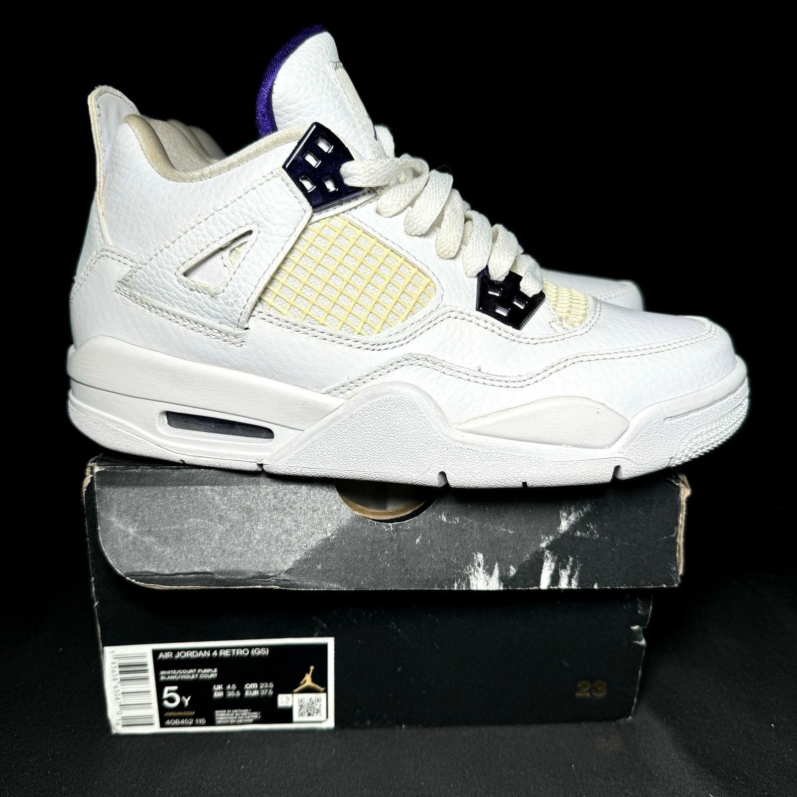 Jordan Brand × Nike Size 5 - Air Jordan 4 Retro GS Purple Metallic Men's Shoes Size US 5 / EU 37 - 1 Thumbnail