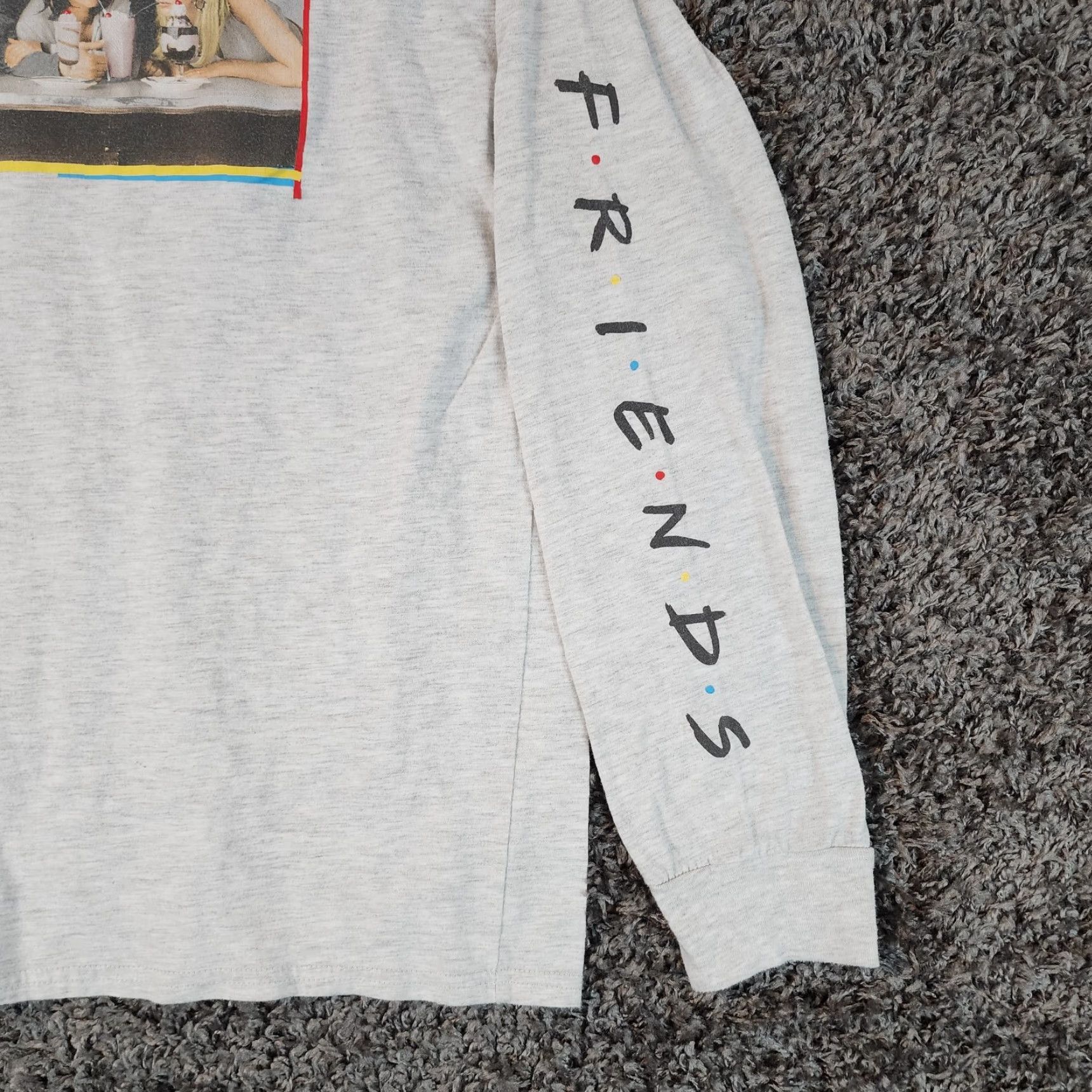 Vintage Friends Women's Long Sleeve T-shirt Gray Size Large Graphic Modern Size L / US 10 / IT 46 - 2 Thumbnail
