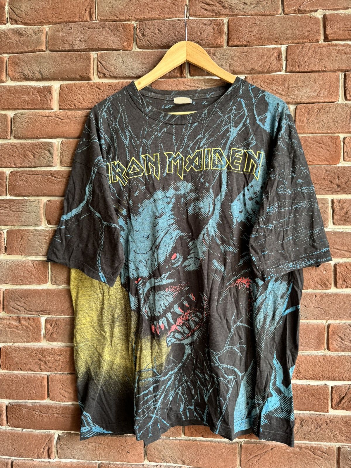 Band Tees × Iron Maiden × Vintage Vintage 90s Iron Maiden Fear Dark All Over Print Band Tee XL Size US XL / EU 56 / 4 - 1 Thumbnail