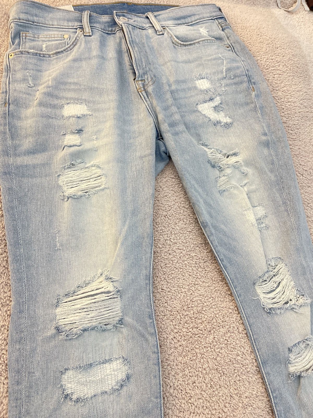 H&M Distressed Light Wash Jeans Size US 33 - 2 Thumbnail
