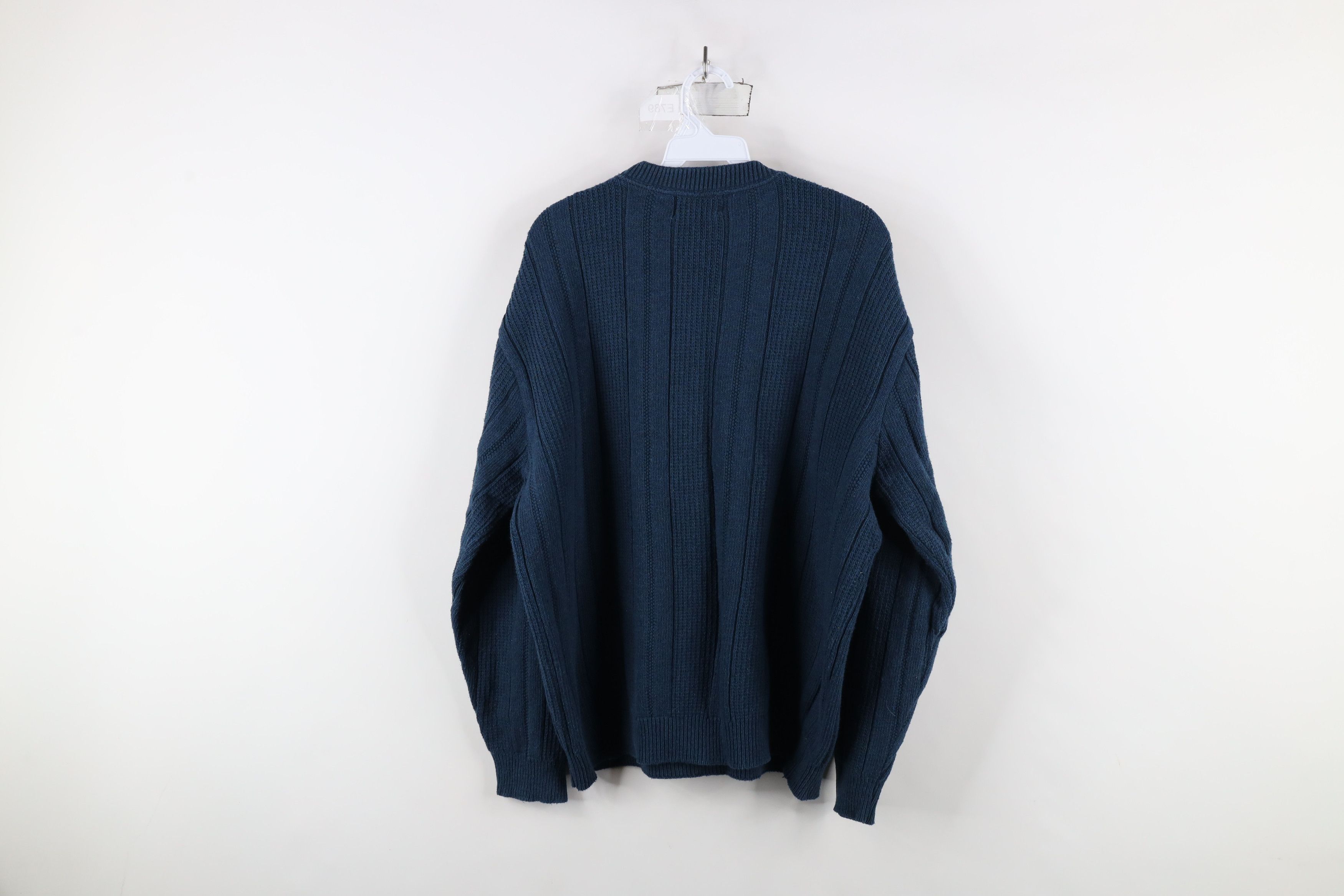 Vintage Vintage 90s Streetwear Cotton Ribbed Knit Crewneck Sweater Size US XL / EU 56 / 4 - 5 Thumbnail