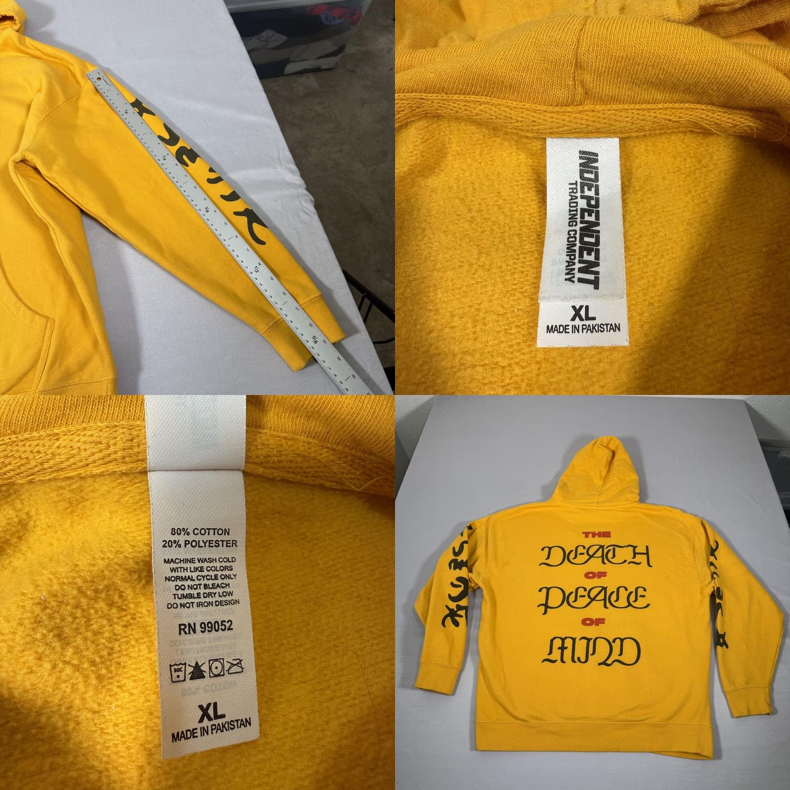 Vintage Bad Omens Hoodie Mens XL Yellow Miracle Metal Band Music Sweater Concert Tour Shirt Size US XL / EU 56 / 4 - 8 Thumbnail