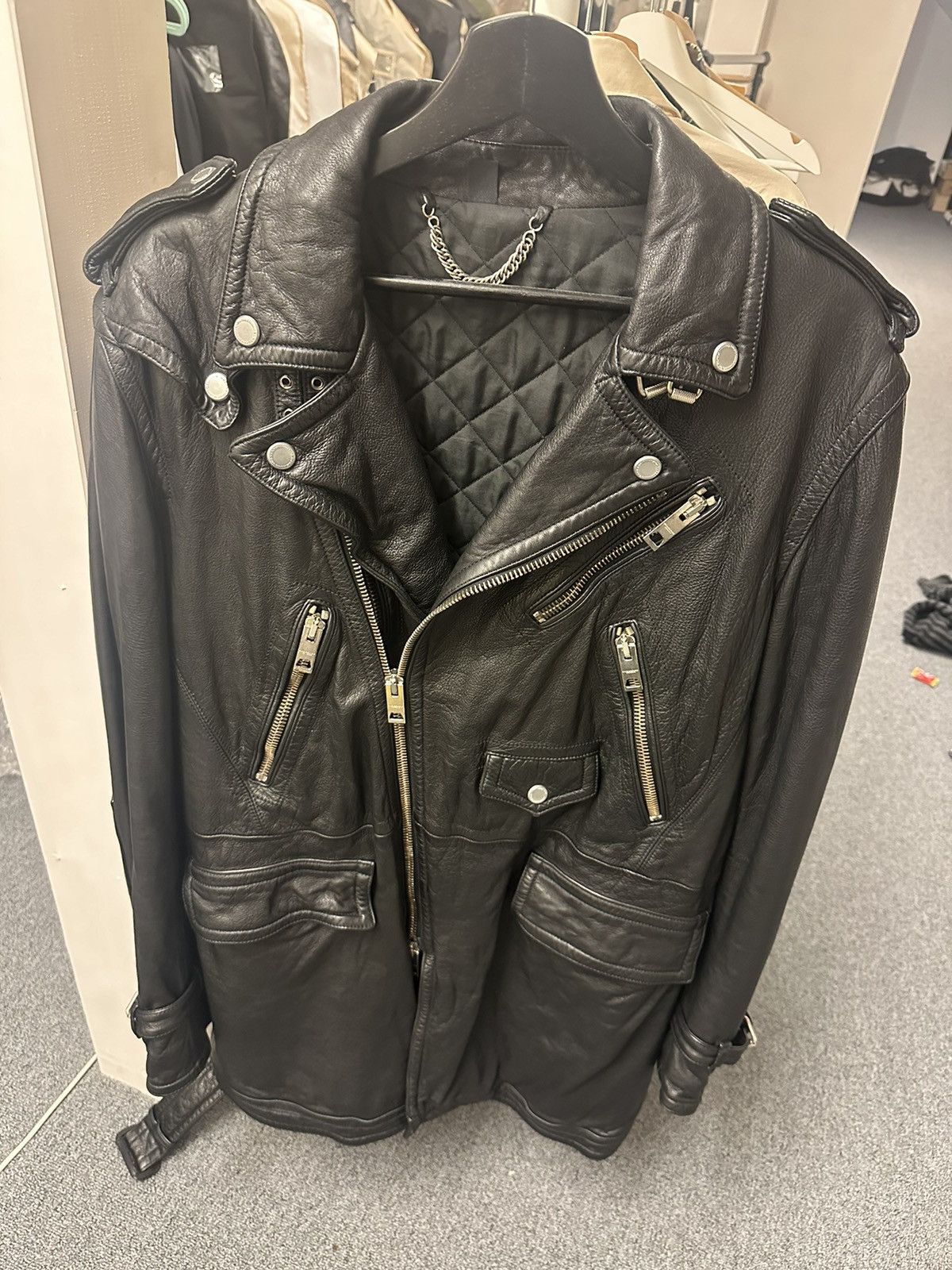 Burberry Prorsum Burberry Prorsum ss11 long leather biker jacket Size US L / EU 52-54 / 3 - 4 Thumbnail